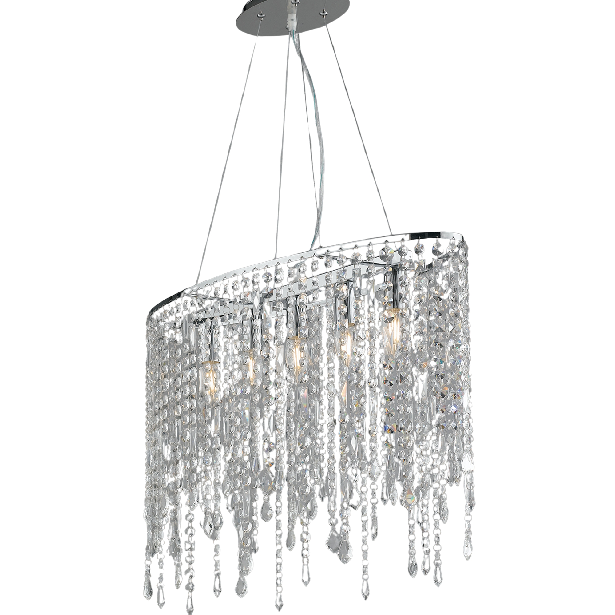 BREEZE pendant light in chrome metal with crystal pendants - Luce Ambiente e Design