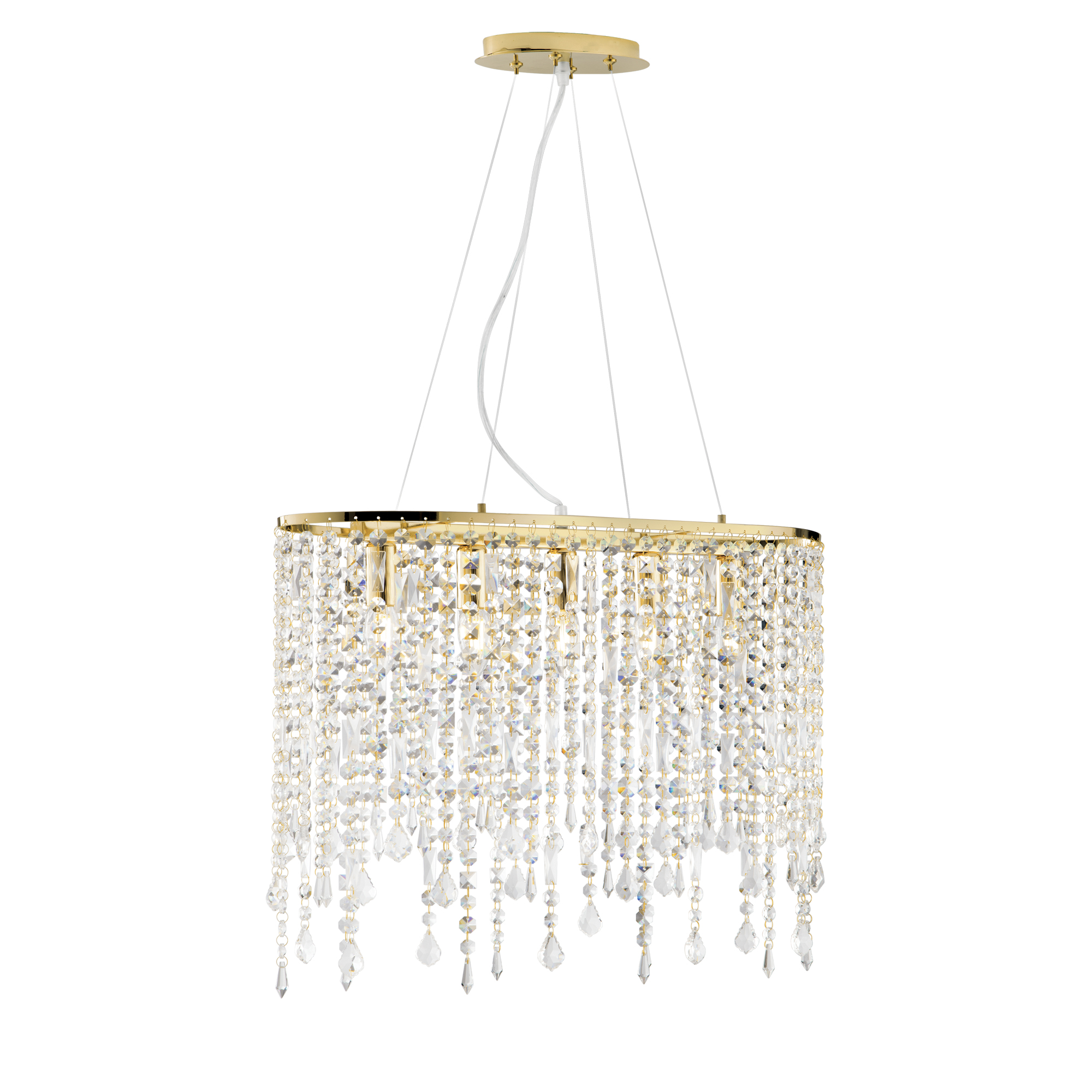 BREEZE pendant light in gold metal with crystal pendants - Luce Ambiente e Design