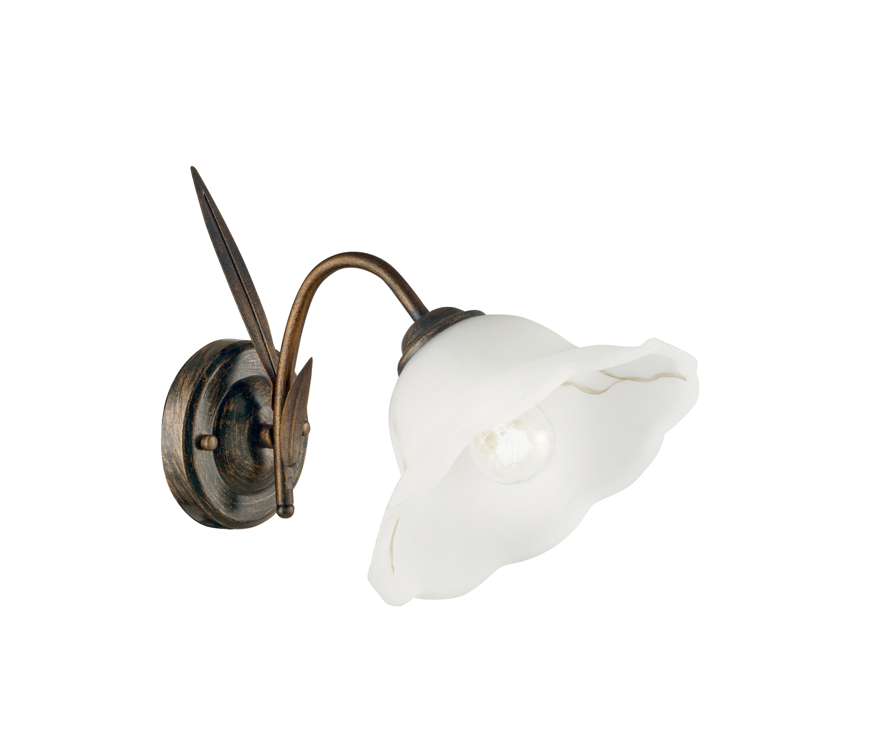 BYRON wall light in rust-effect metal with glass diffuser - Luce Ambiente e Design