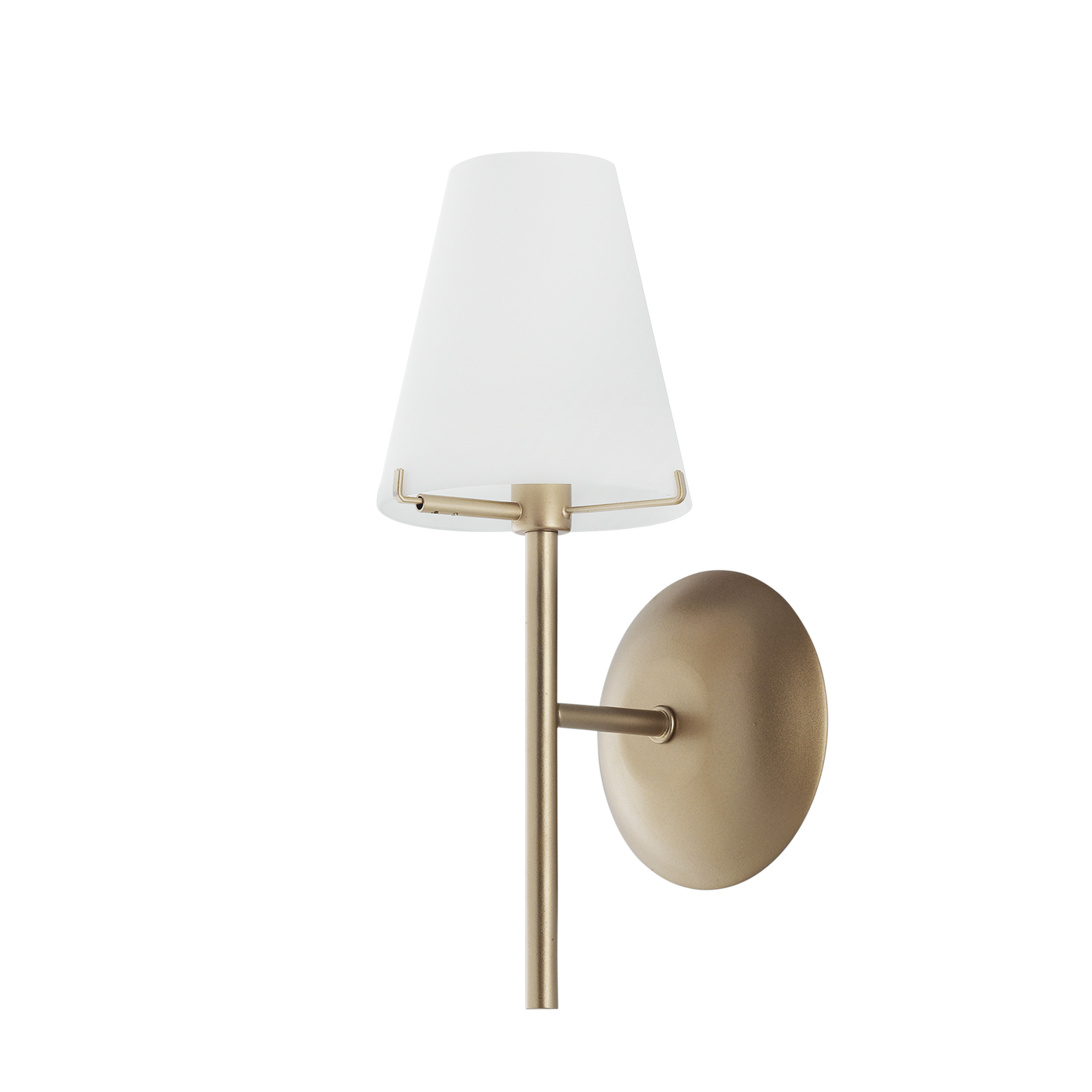CANTO wall light in gold metal with white glass diffuser - Luce Ambiente e Design