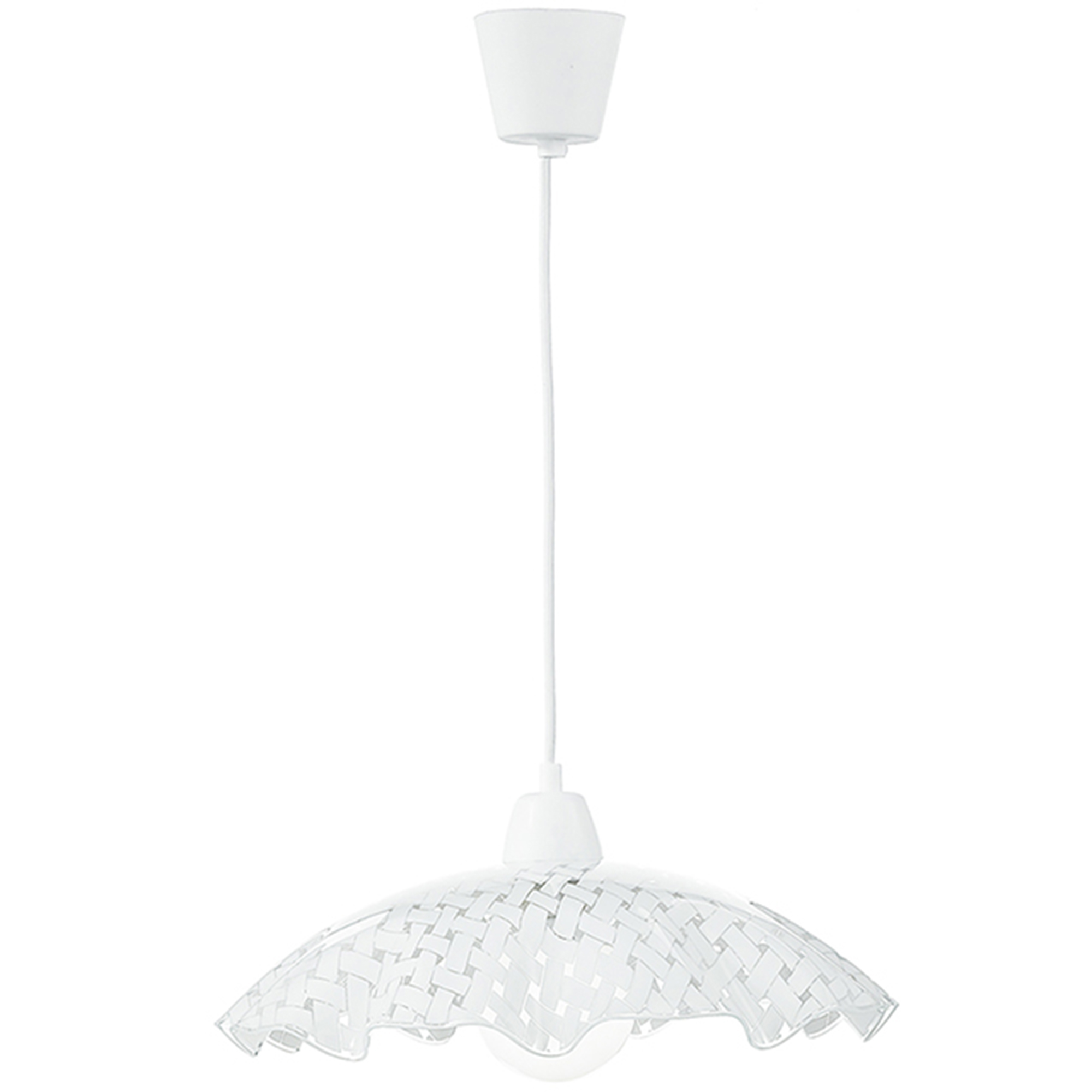 CASHMERE pendant light in decorated white glass - Luce Ambiente e Design