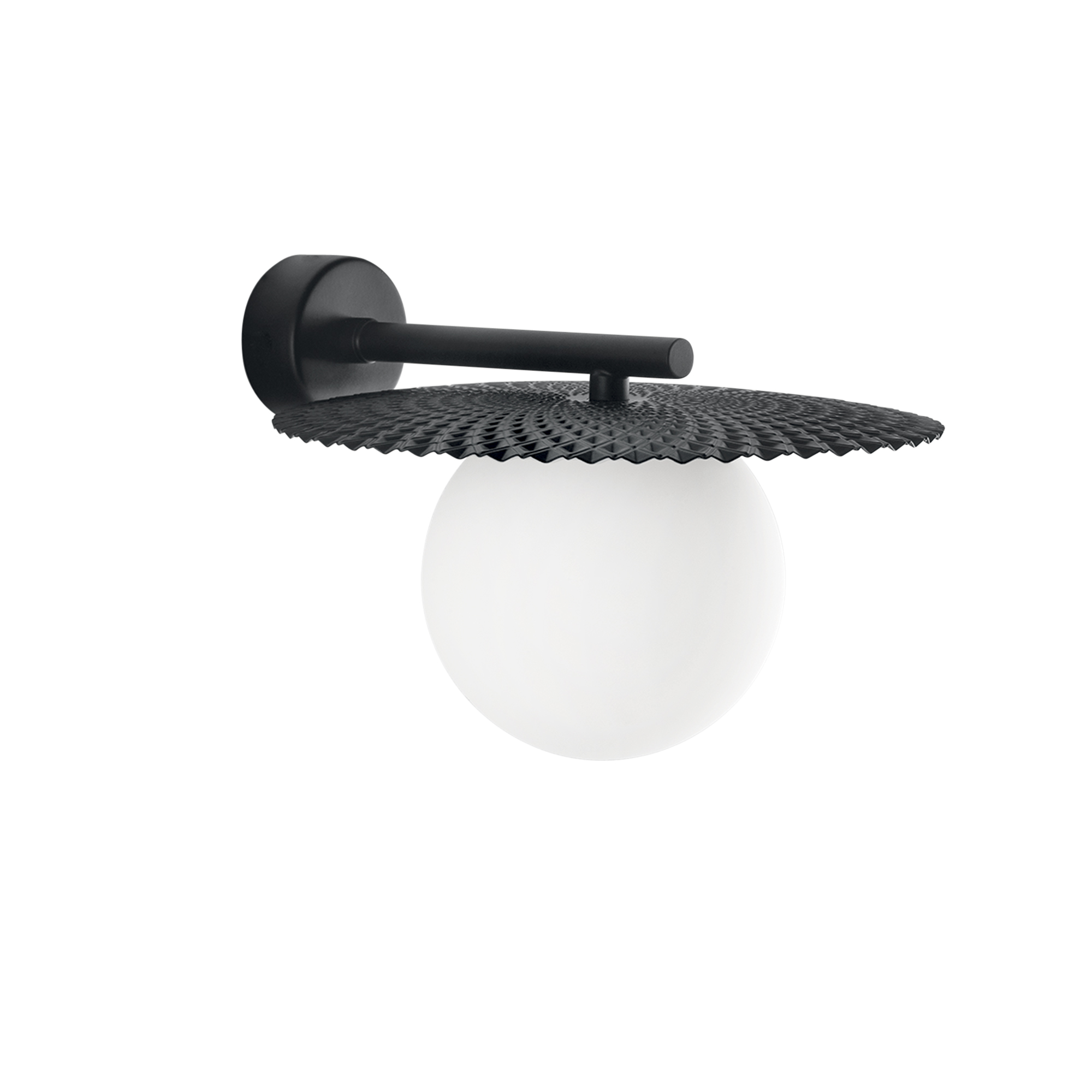 CHAPLIN wall light in black metal with white glass diffuser - Luce Ambiente e Design