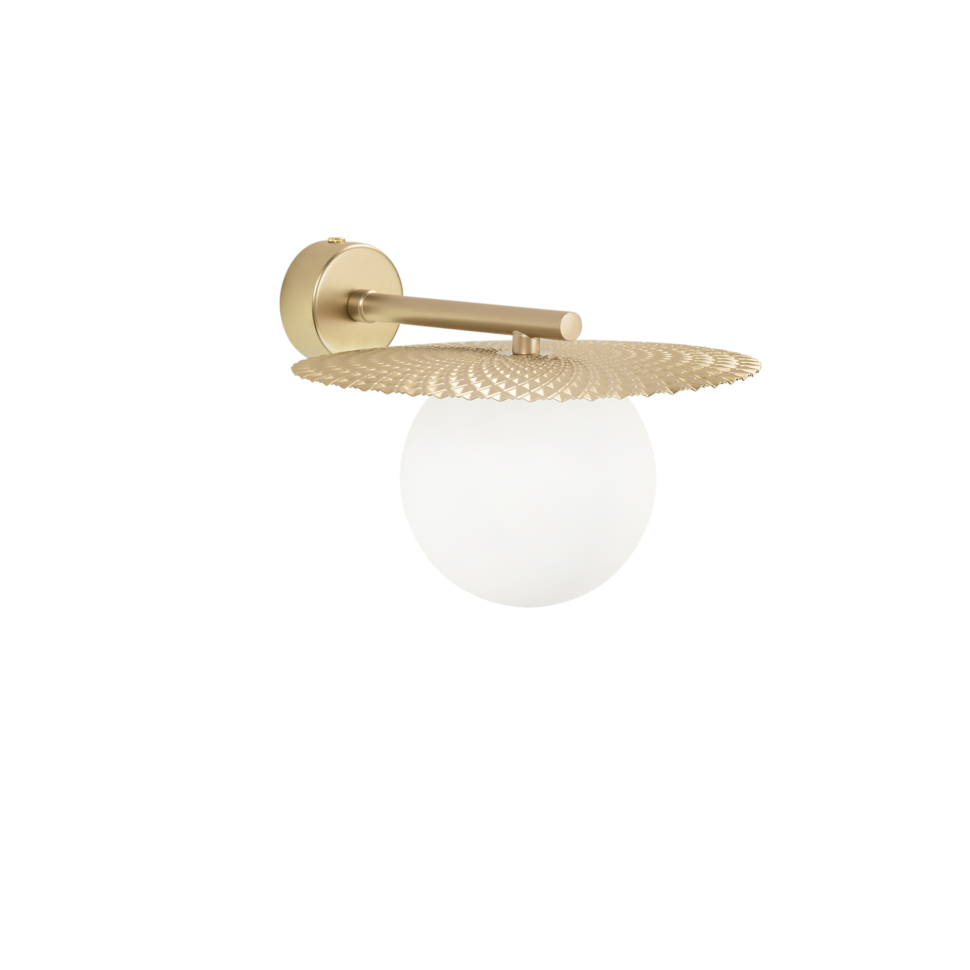 CHAPLIN wall light in gold metal with white glass diffuser - Luce Ambiente e Design