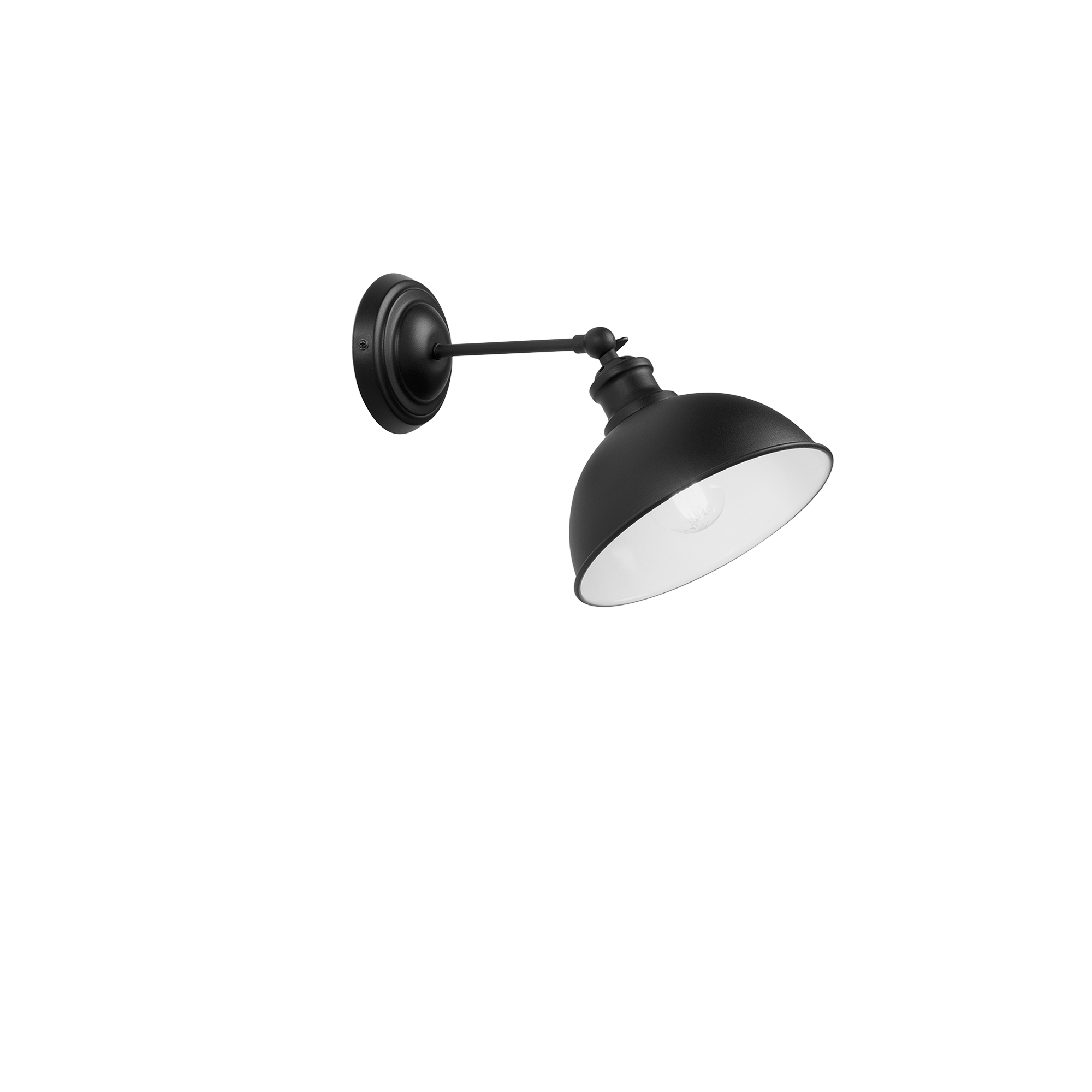 CHARLESTON wall light in black metal with white interior - Luce Ambiente e Design