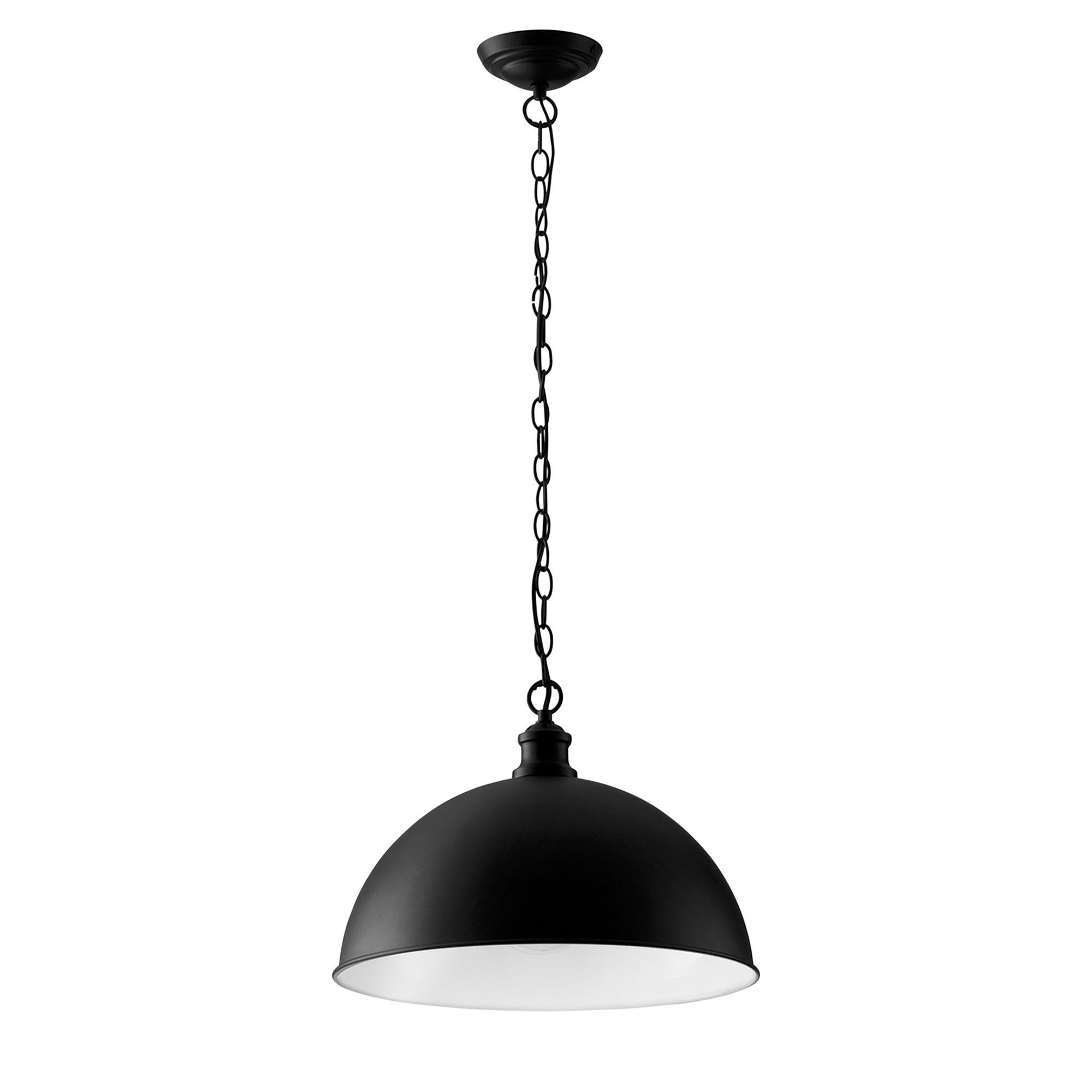 CHARLESTON pendant chandelier in black metal with white interior - Luce Ambiente e Design
