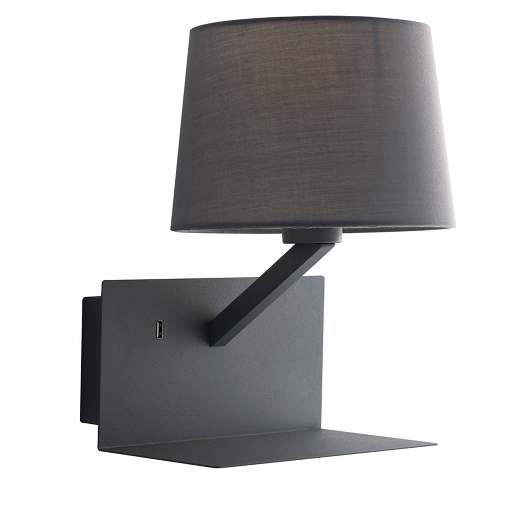 CIAK grey metal wall light with USB port - Luce Ambiente e Design