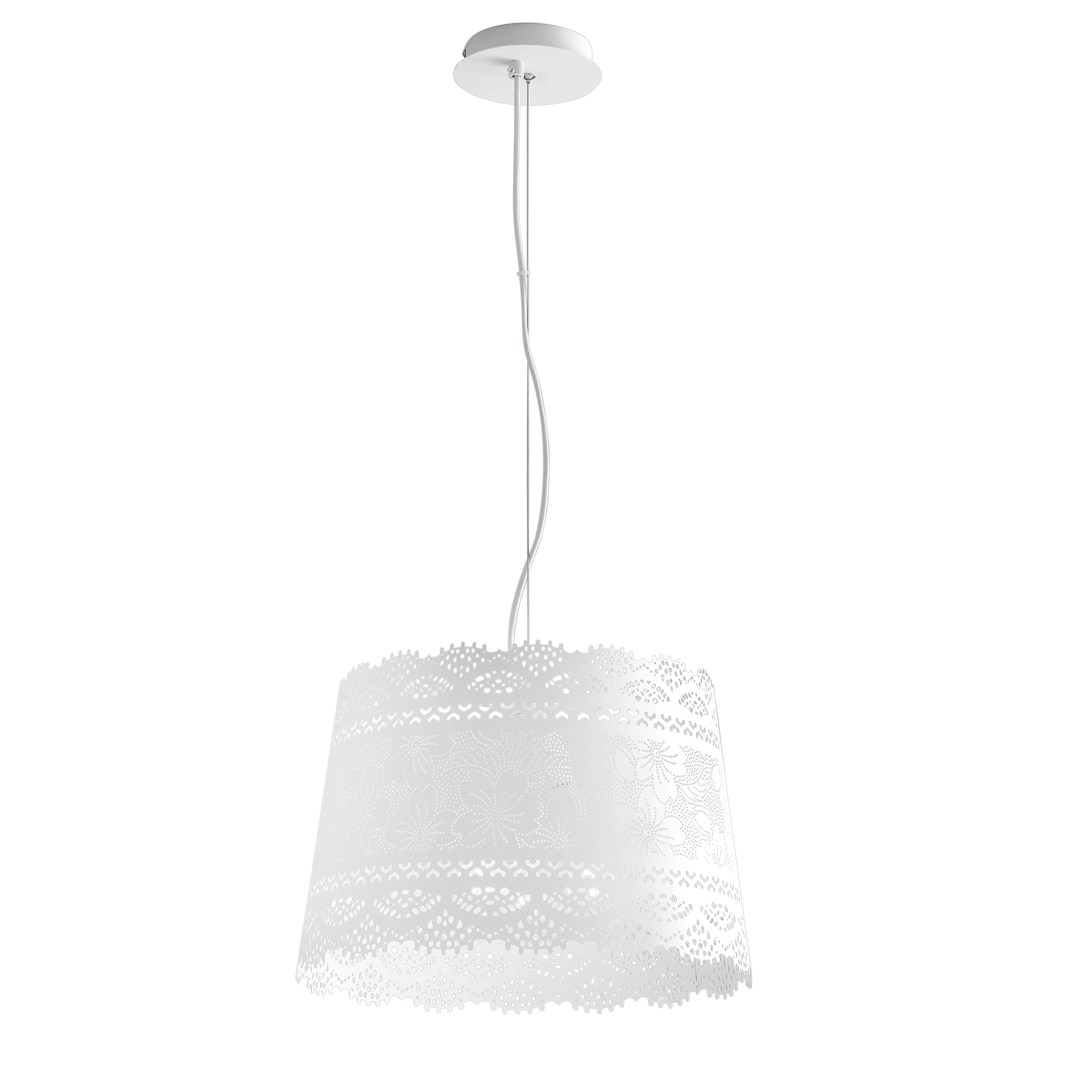 CLUNY pendant light in matte white metal 40 cm - Luce Ambiente e Design