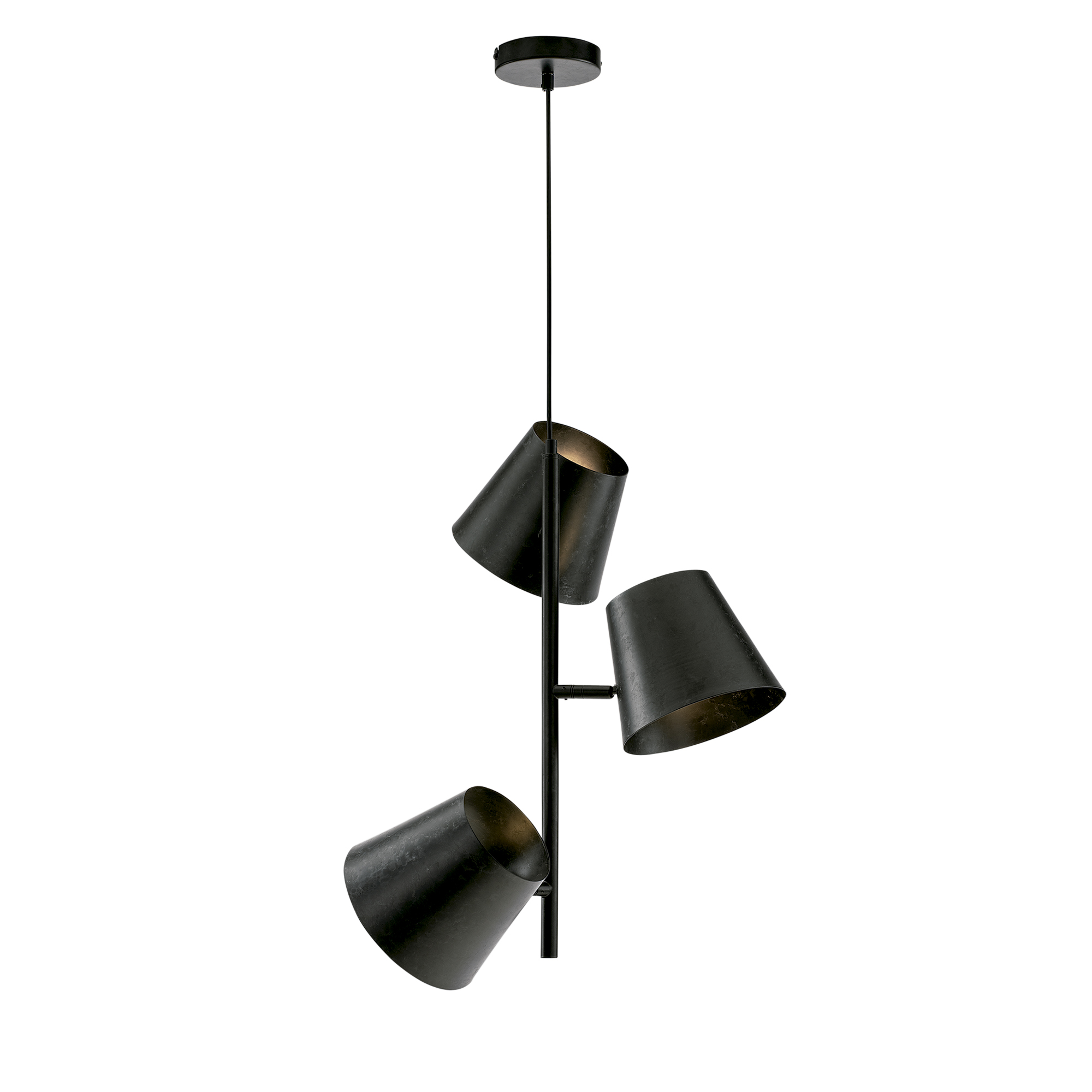 COLT pendant light in grey metal with three lights - Luce Ambiente e Design