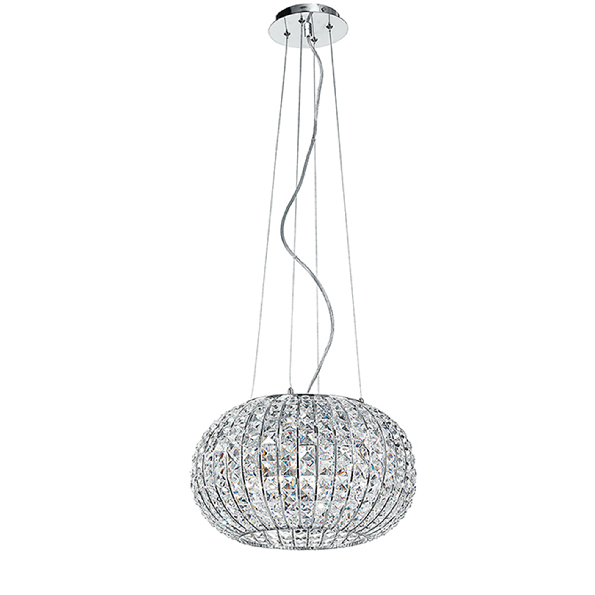 CONCERT pendant light in chrome metal and crystals - Luce Ambiente e Design