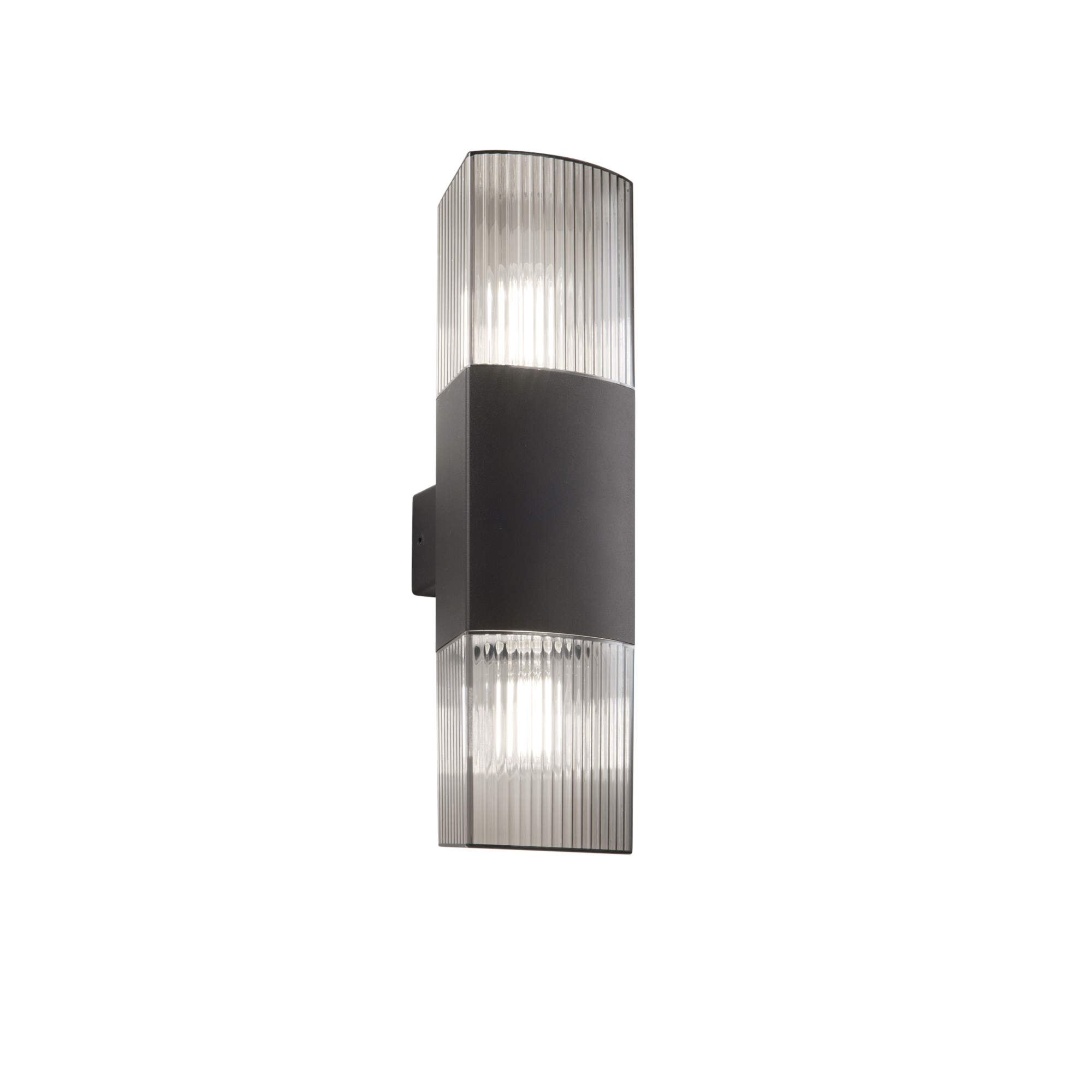 DARK anthracite outdoor wall light with PC diffuser dual-emission IP54 - Intec
