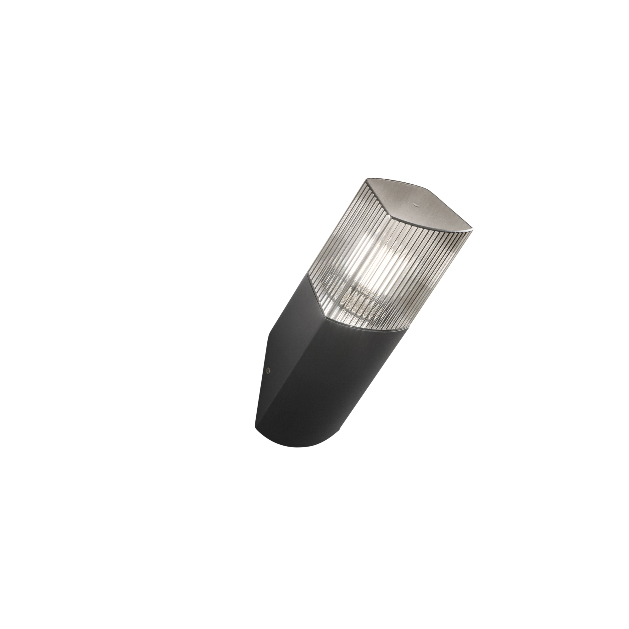 DARK anthracite angled outdoor wall light with PC diffuser IP54 - Intec