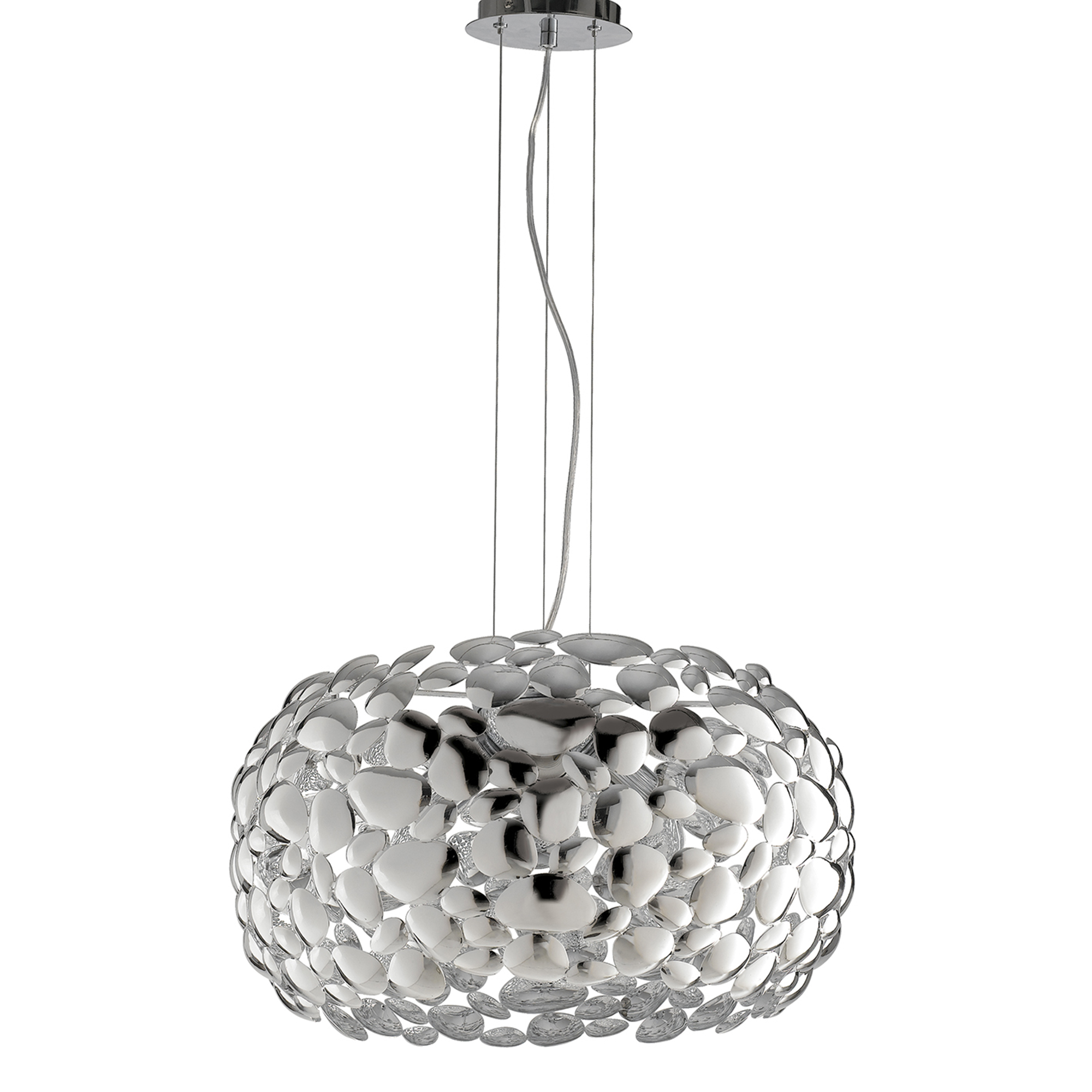 DIONISO pendant chandelier in chrome metal 48 cm - Luce Ambiente e Design