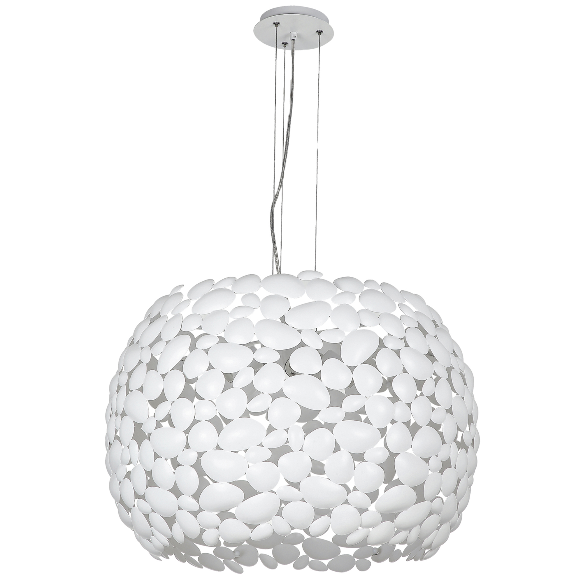 DIONISO pendant chandelier in white metal 65 cm - Luce Ambiente e Design
