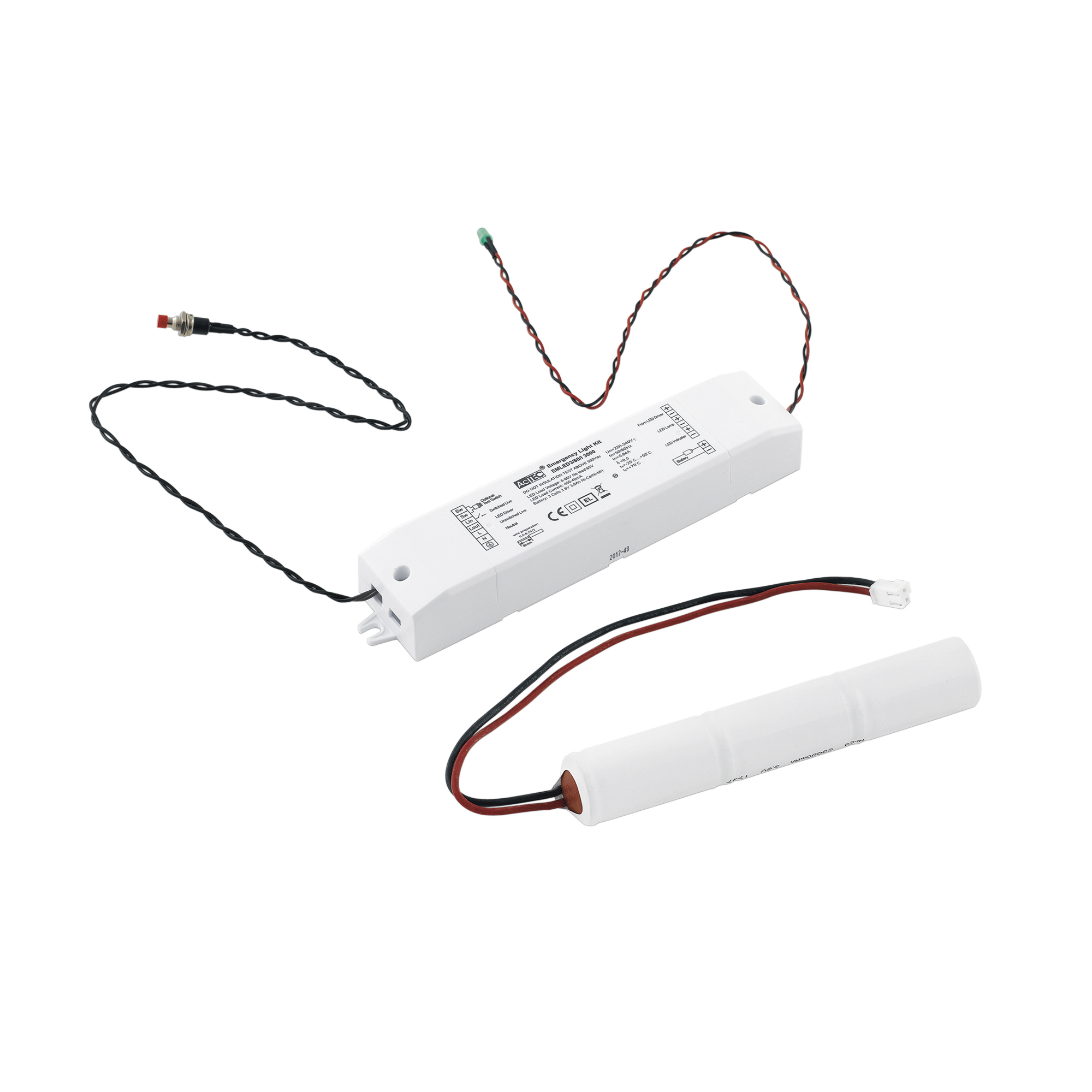 ACTEC EMERGENCY DRIVER 6-60V 400-40mA 4W 180MIN. BATTERY 3.6V 3.0Ah Ni-Cd - Intec