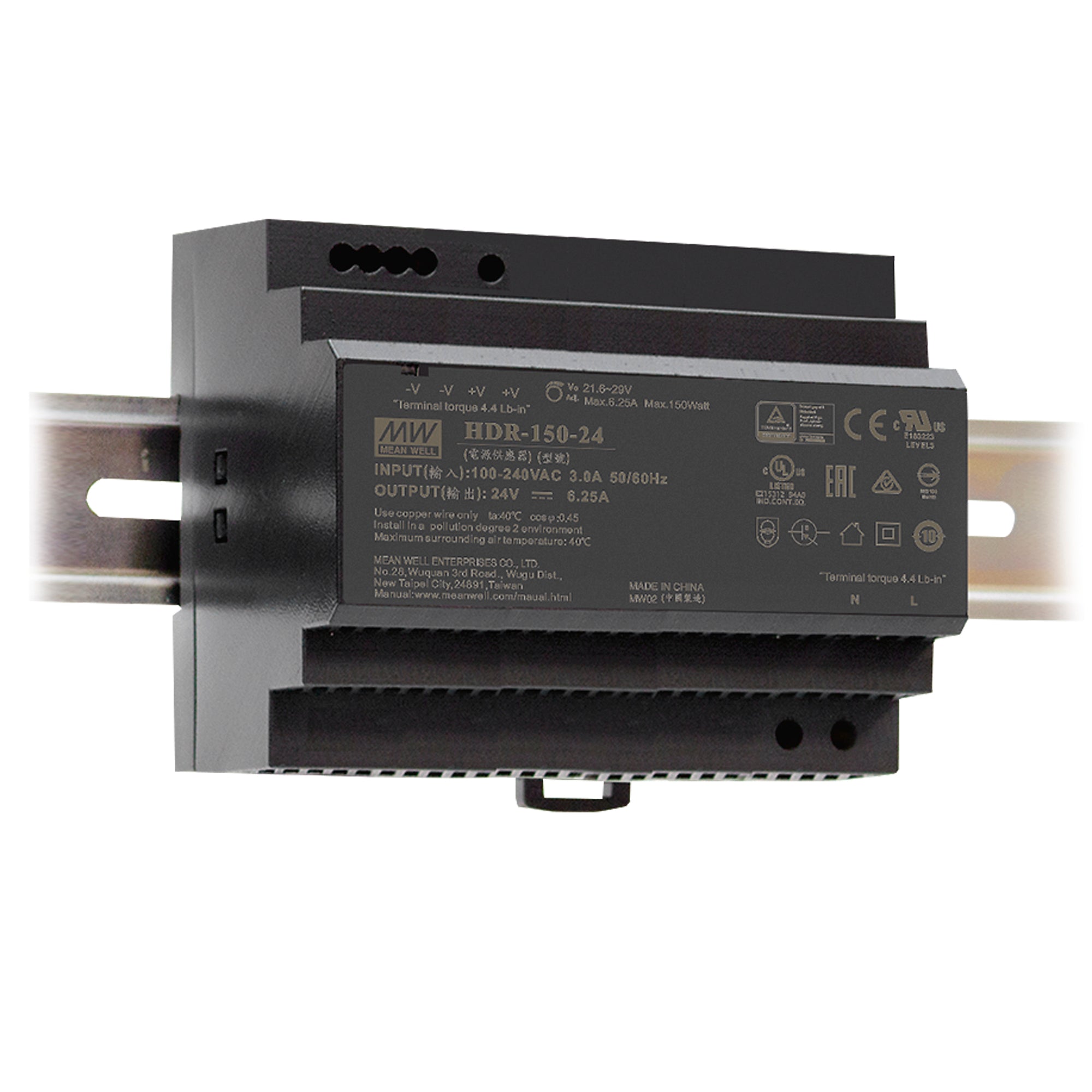ULTRA-SLIM DIN RAIL DRIVER 24V 150W 6.25A INPUT AC85-264V DC120-370V - Intec