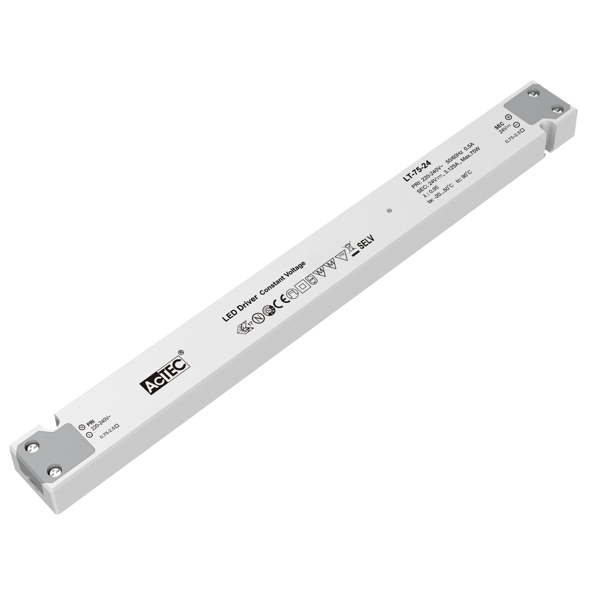 Constant voltage driver Output 24VDC 1.87A 45W Input 220 ~ 240V AC - INTEC
