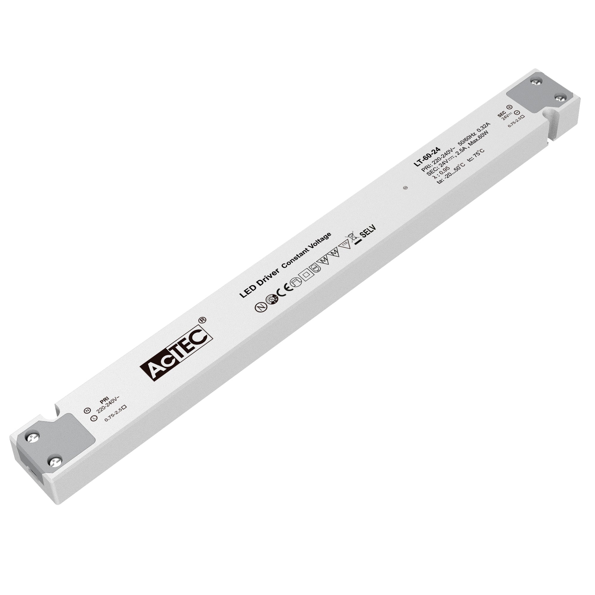 LT DRIVER 24V CONSTANT VOLTAGE 60W 2.5A INPUT AC220-240V - Intec