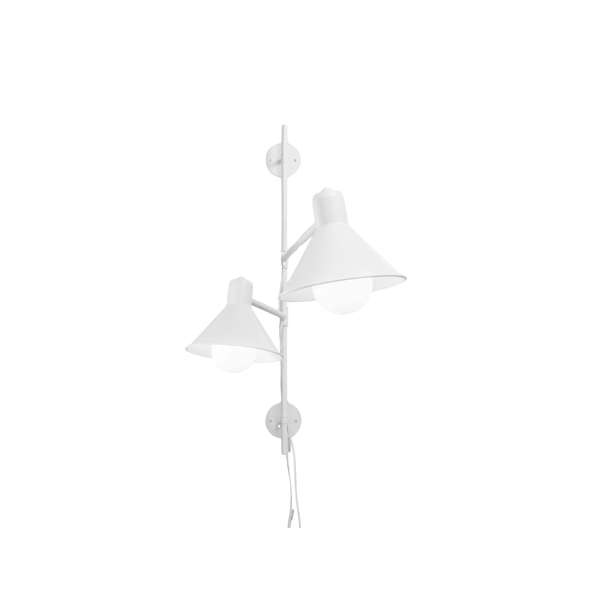 DUETTO wall light in white metal with two adjustable arms - Luce Ambiente e Design