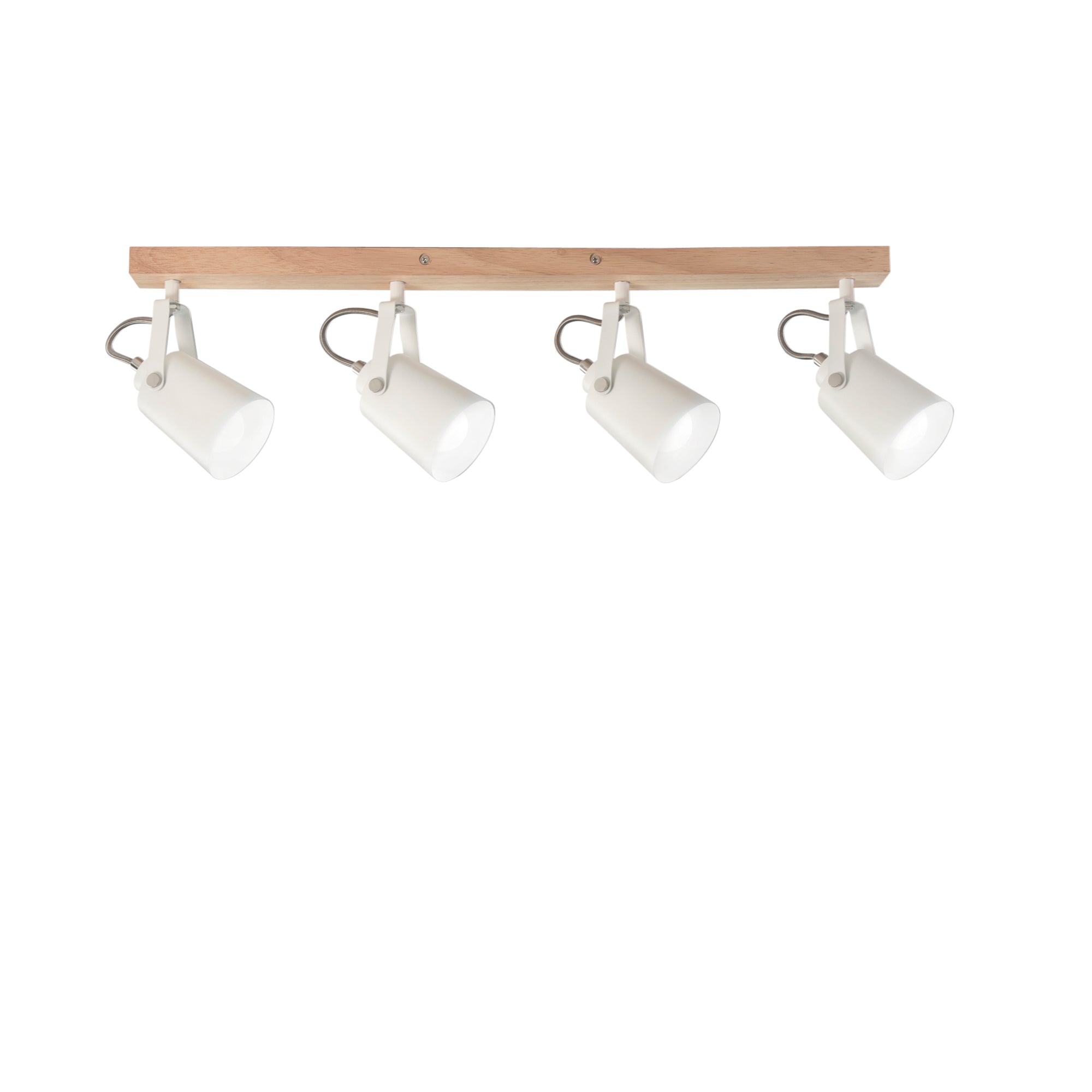 EDA wall light in white metal and wood with 4 adjustable light points - Luce Ambiente e Design