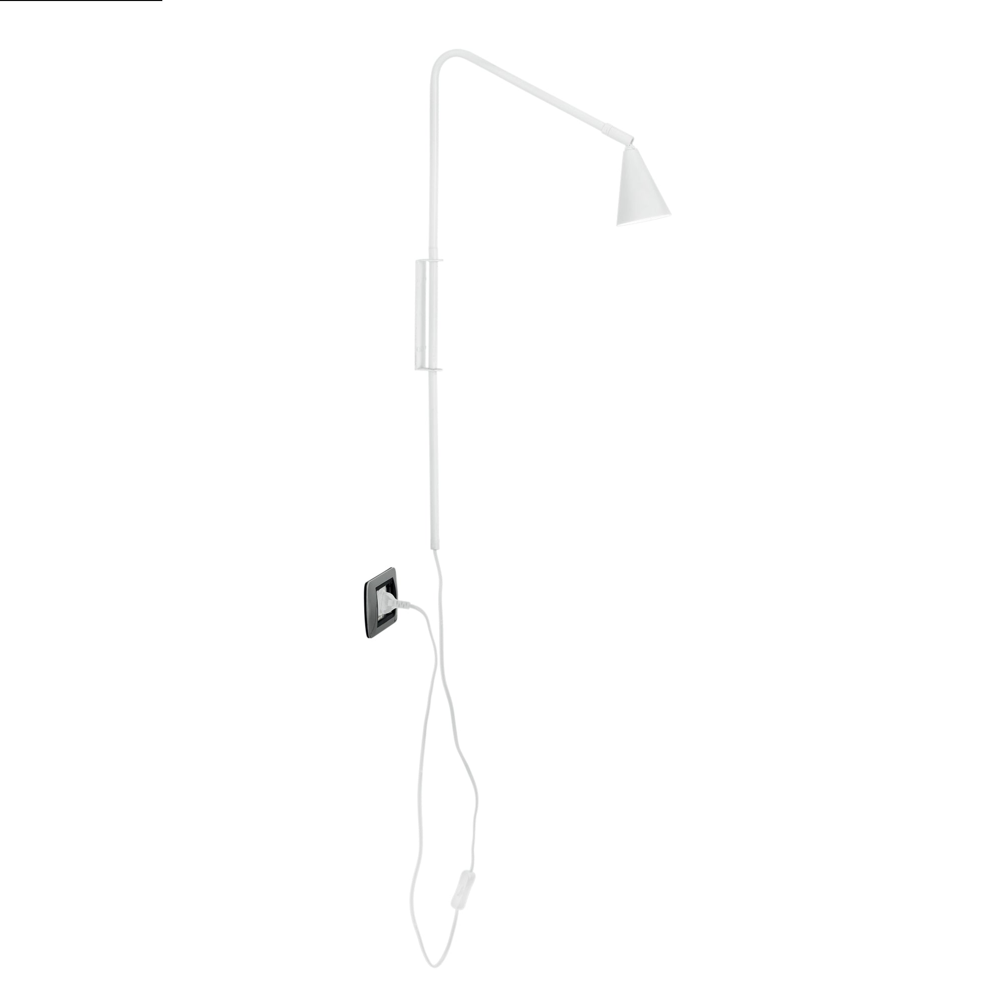 ENEA wall light in white metal with adjustable light point - Luce Ambiente e Design