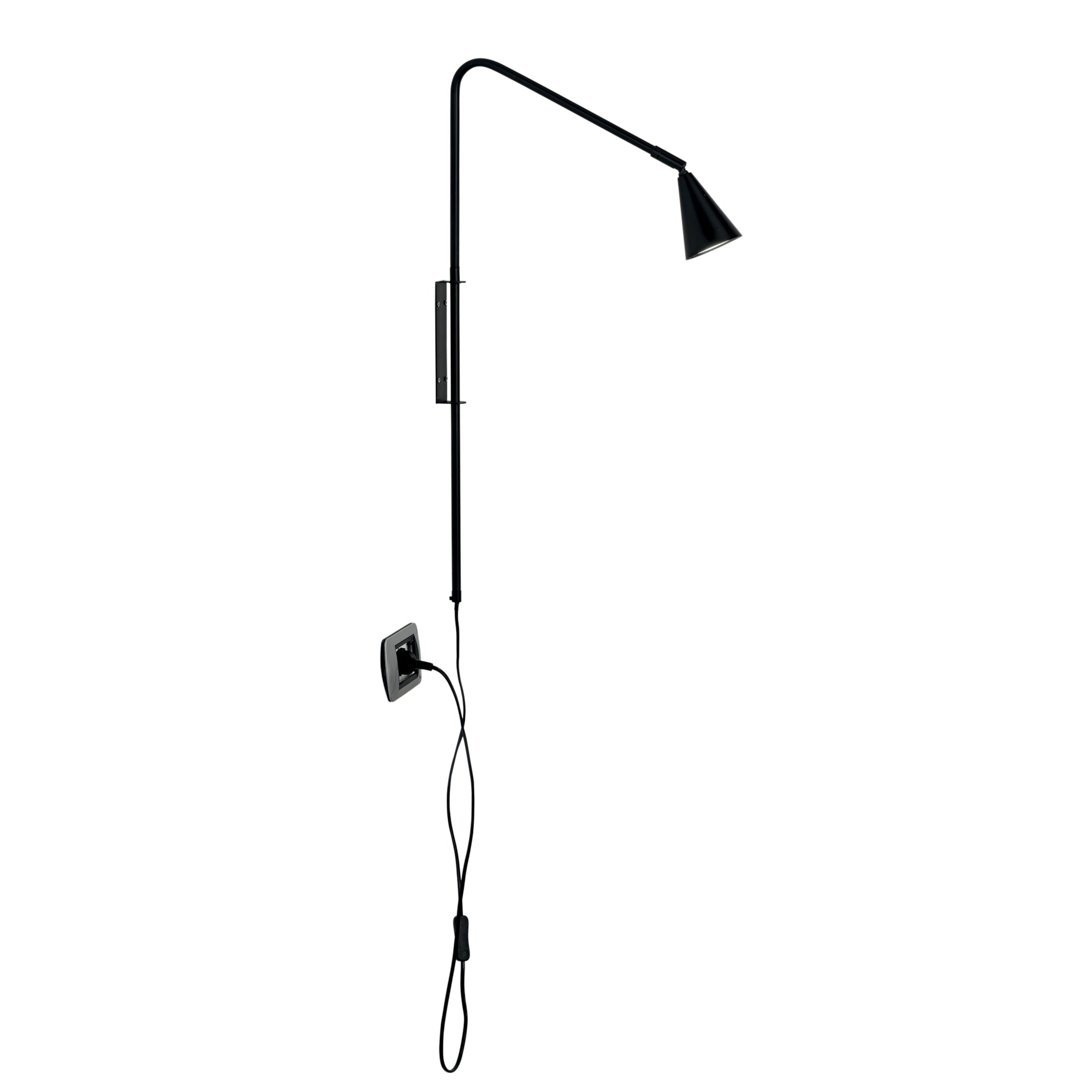 ENEA wall light in black metal with adjustable light point - Luce Ambiente e Design
