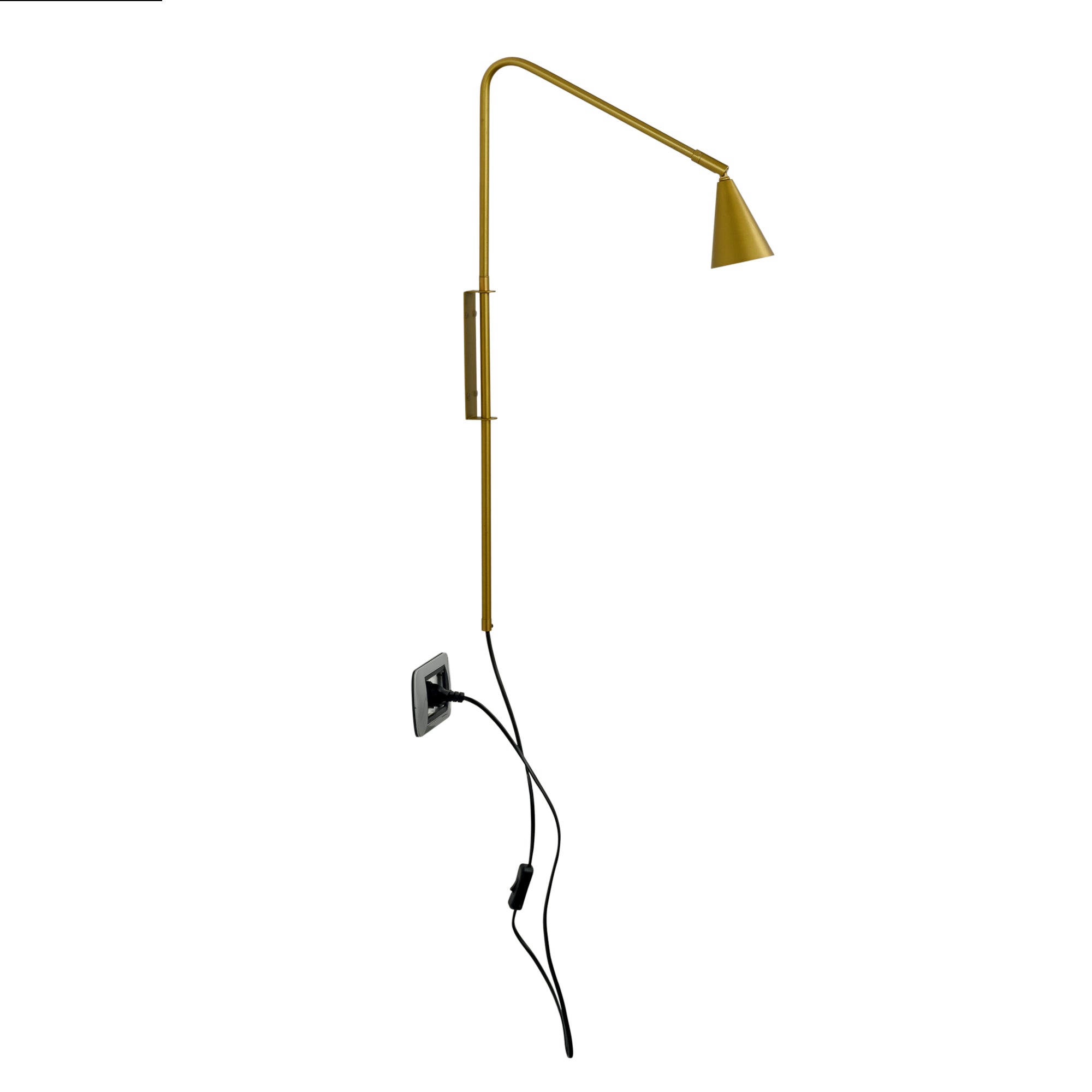 ENEA wall light in gold metal with adjustable light point - Luce Ambiente e Design
