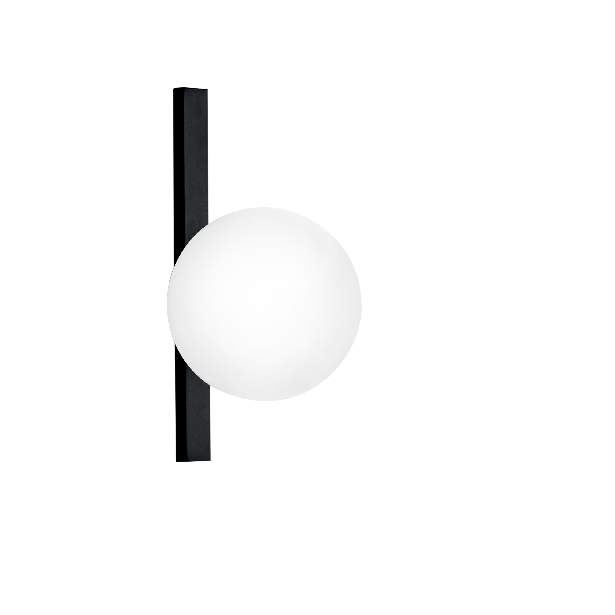 ENOIRE wall light in black metal with white glass diffuser - Luce Ambiente e Design