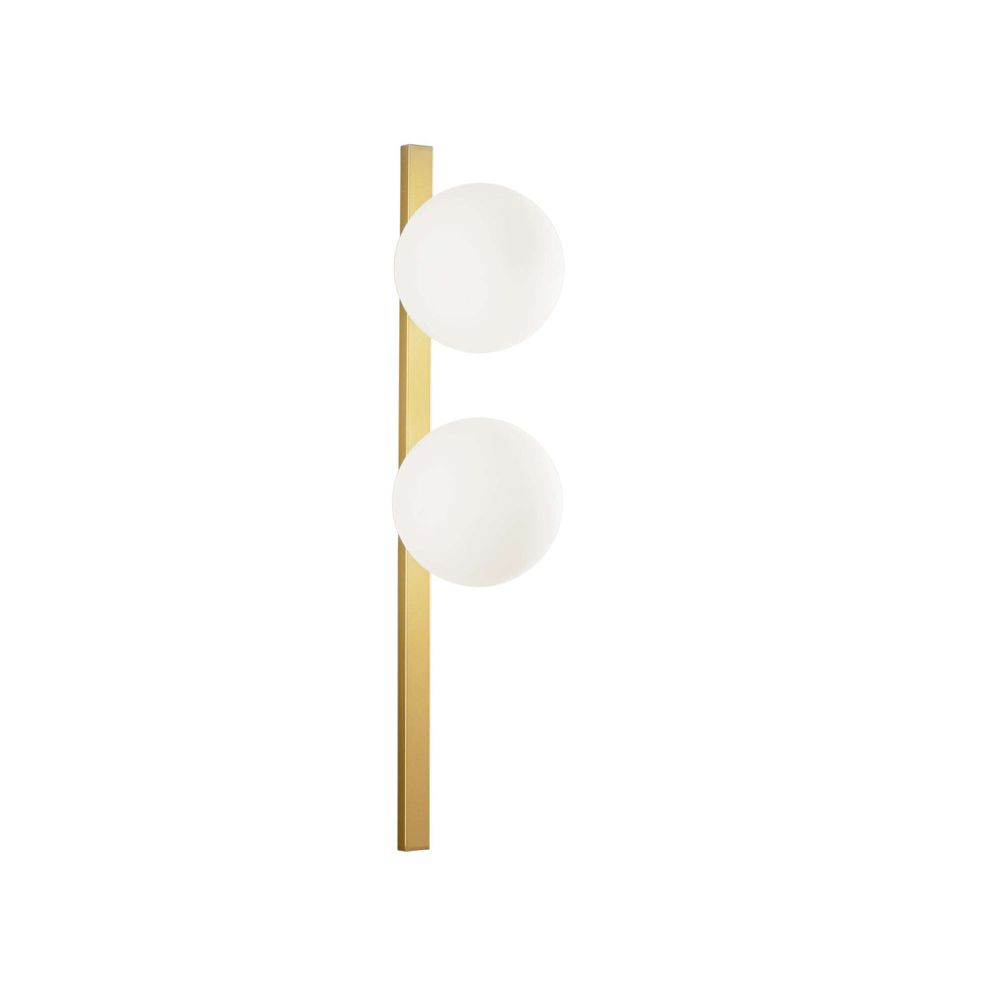 ENOIRE wall light in gold metal with two white glass diffusers - Luce Ambiente e Design