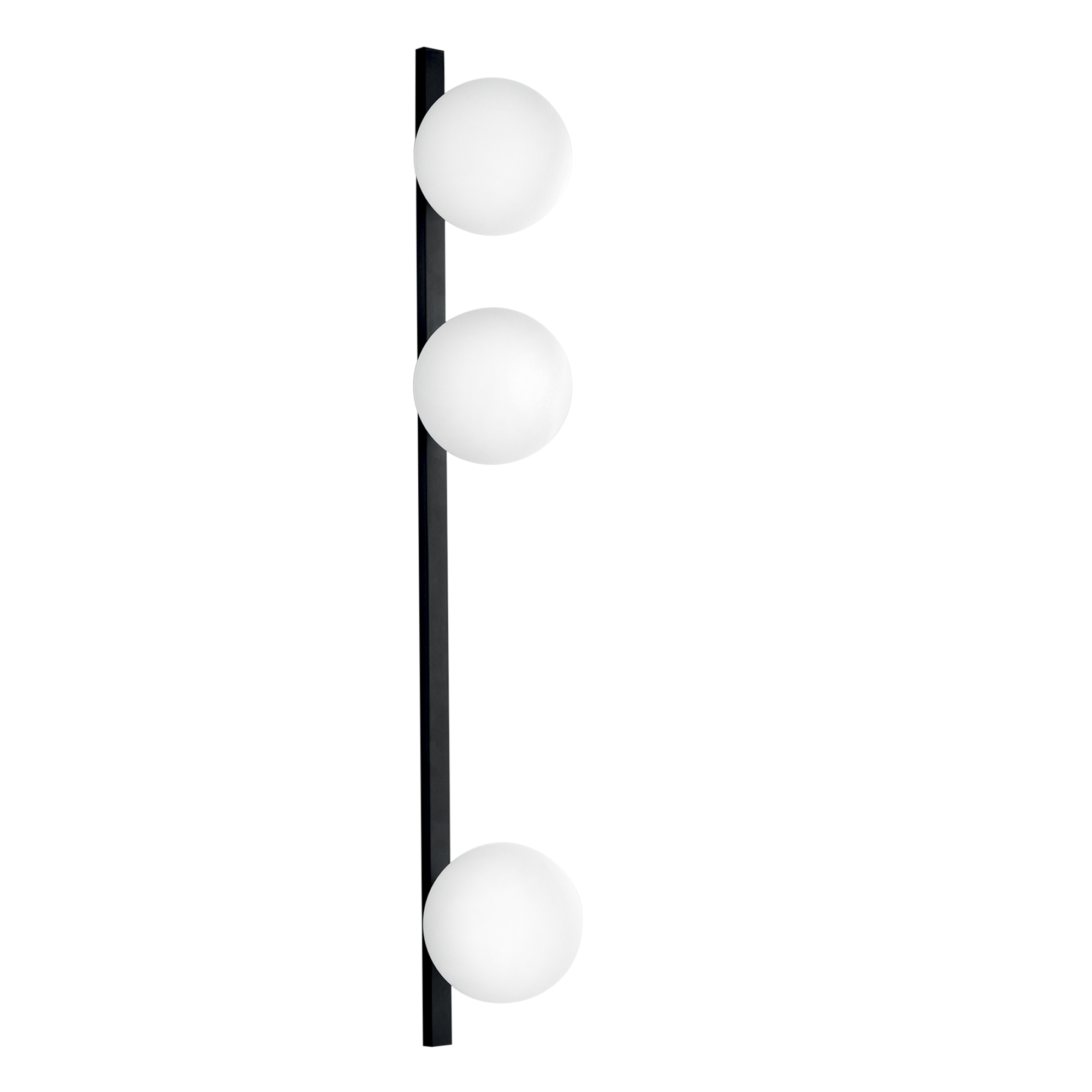 ENOIRE wall light in black metal with three white glass diffusers - Luce Ambiente e Design