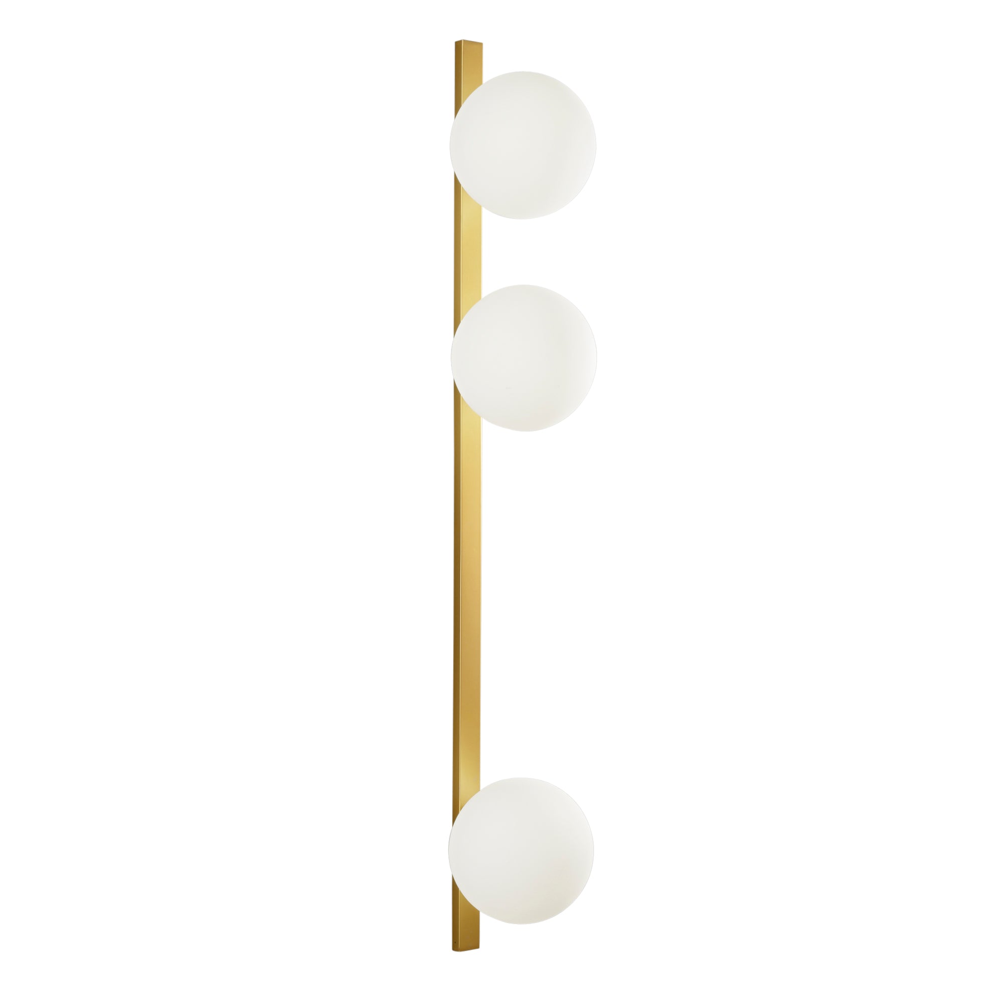 ENOIRE wall light in gold metal with three white glass diffusers - Luce Ambiente e Design