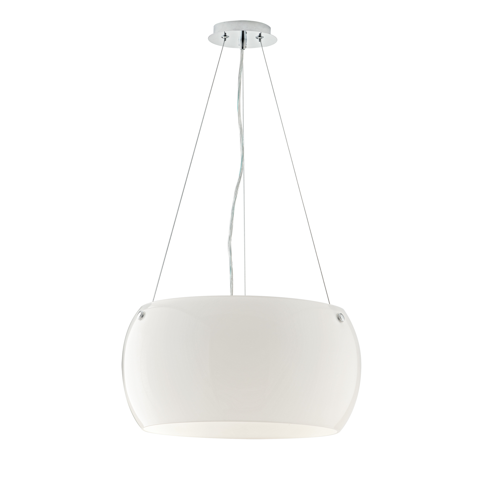 EQUATORE pendant light in white glass with chrome finishes - Luce Ambiente e Design