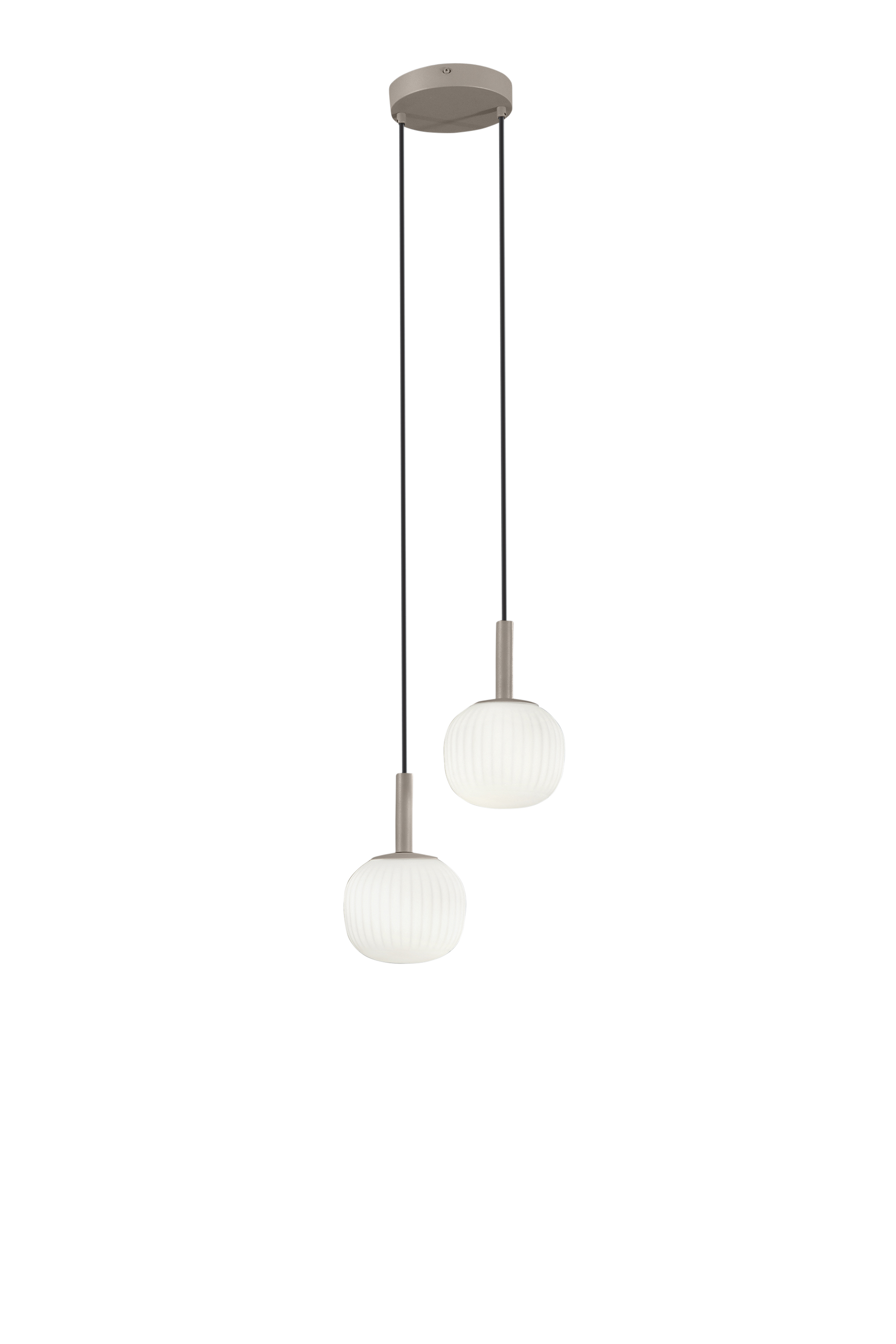 ERIS pendant and table lamp in sand brown metal and white glass - Luce Ambiente e Design
