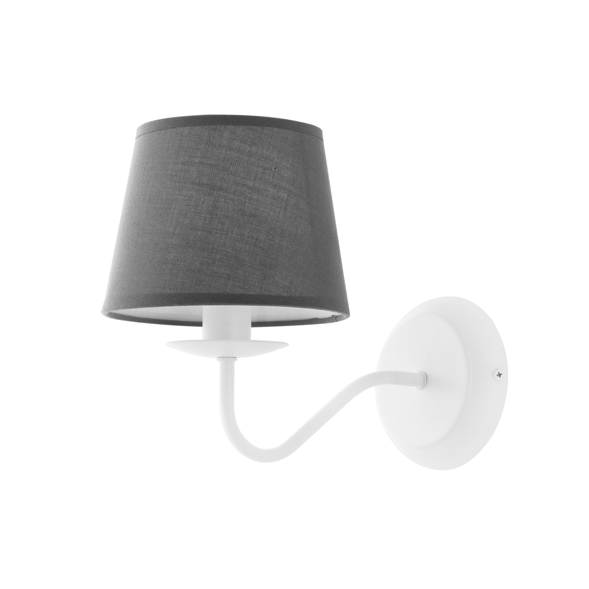 FAVOLA wall light in white metal with grey fabric shade - Luce Ambiente e Design