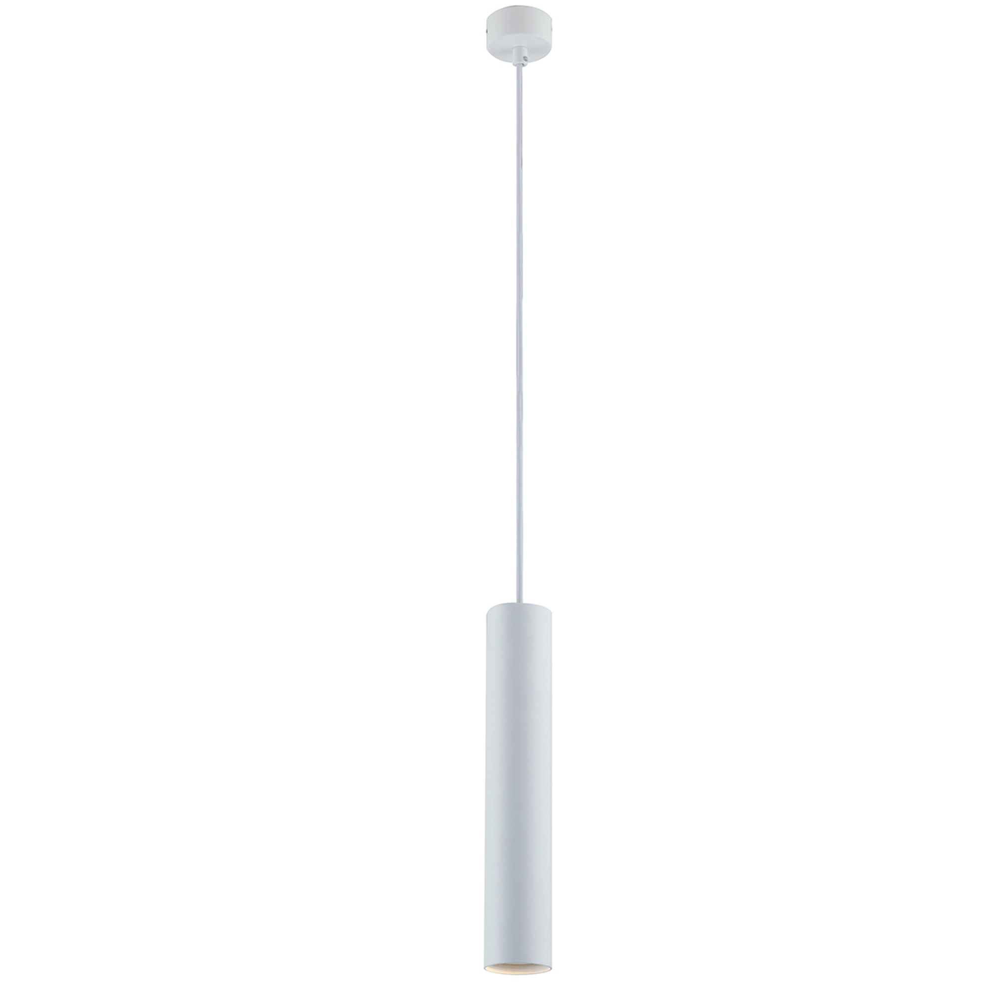 FLUKE cylindrical pendant light 1 light in white metal 30 cm - Luce Ambiente e Design