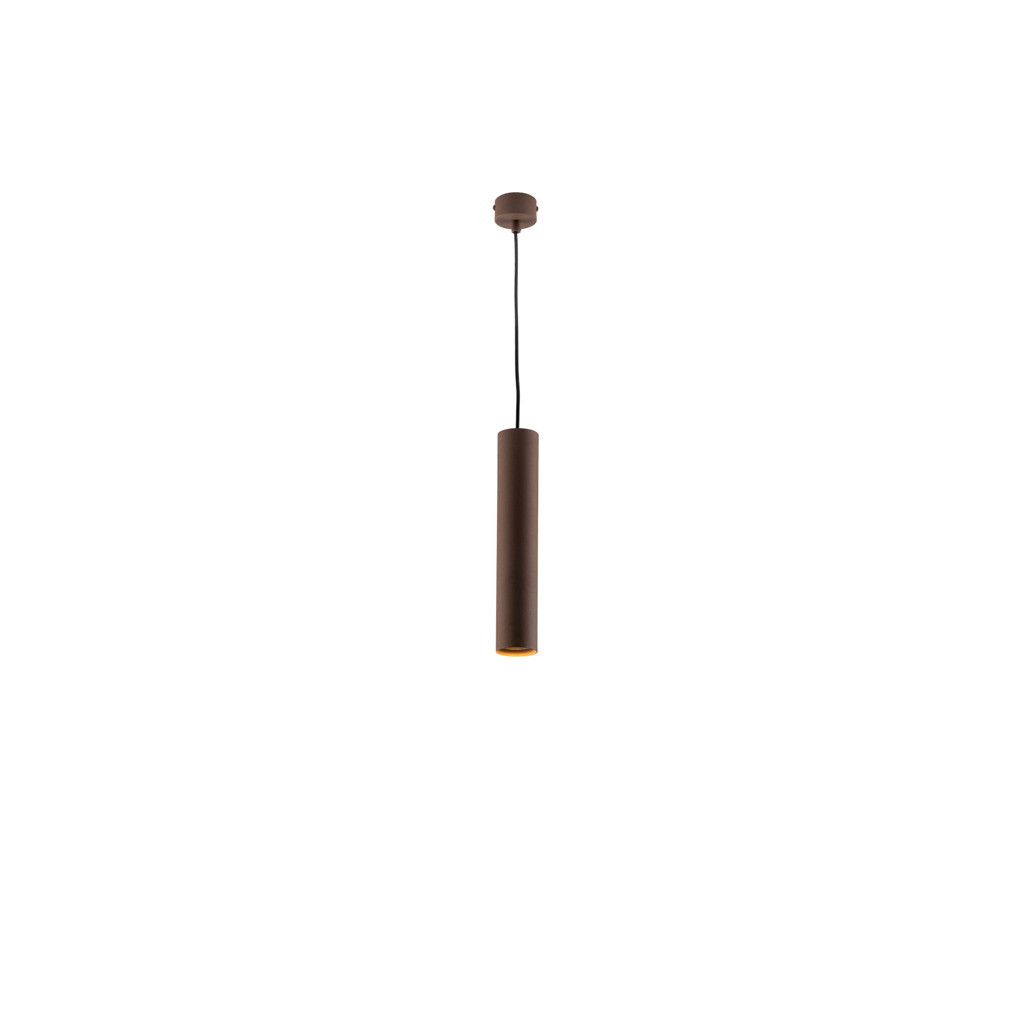 FLUKE cylindrical pendant light 1 light in bronze metal 30 cm - Luce Ambiente e Design