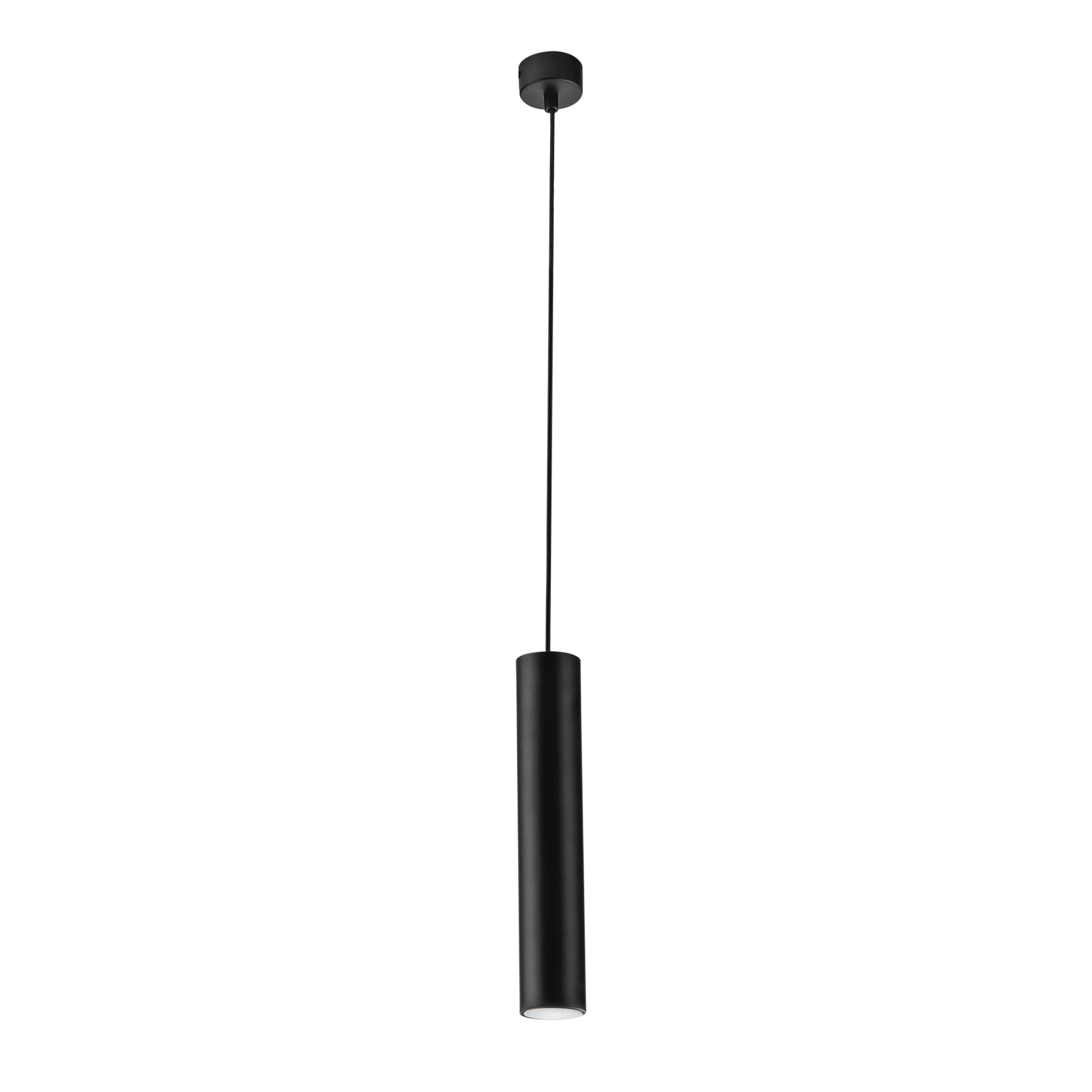 FLUKE cylindrical pendant light 1 light in black metal 30 cm - Luce Ambiente e Design
