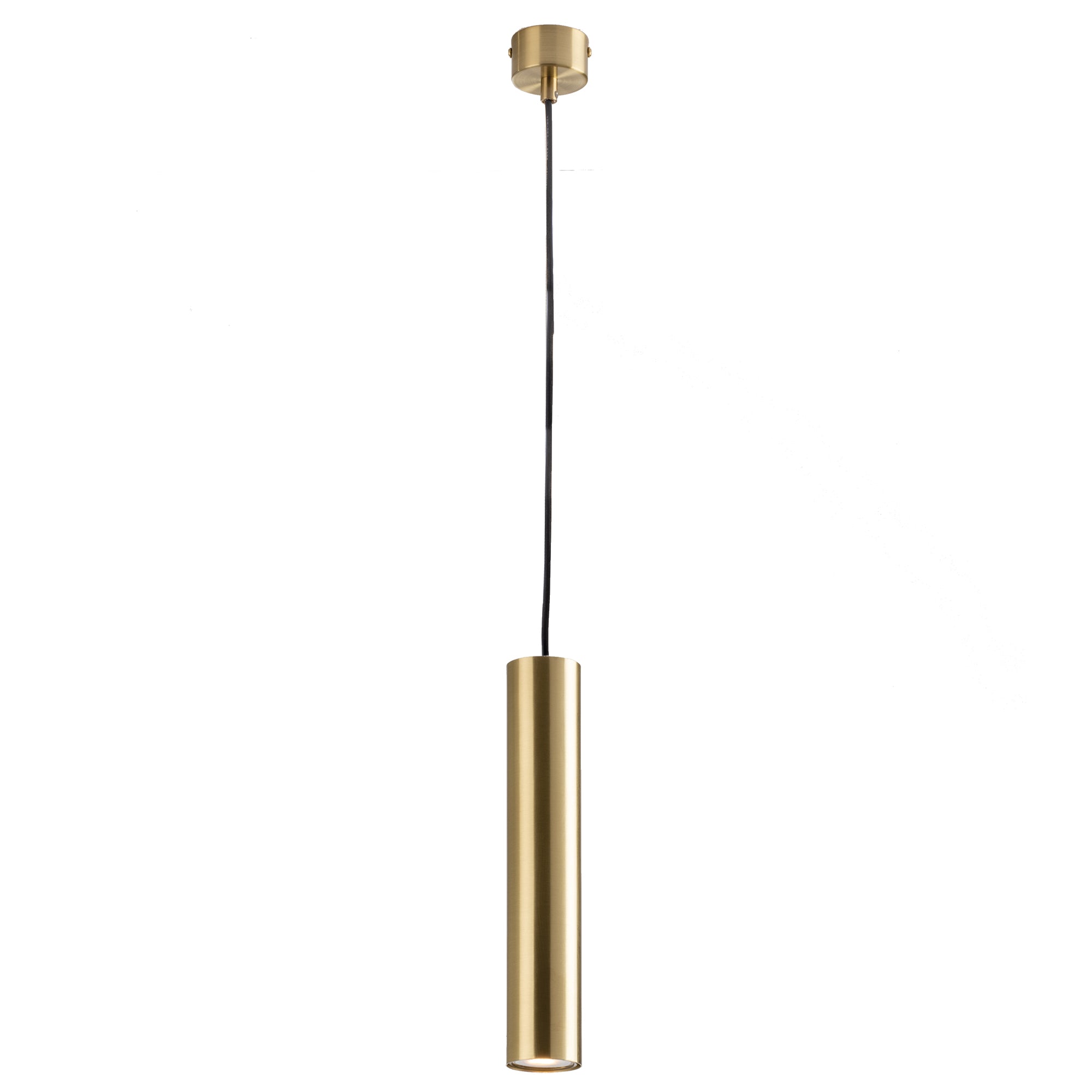 FLUKE cylindrical pendant light 1 light in gold metal 30 cm - Luce Ambiente e Design