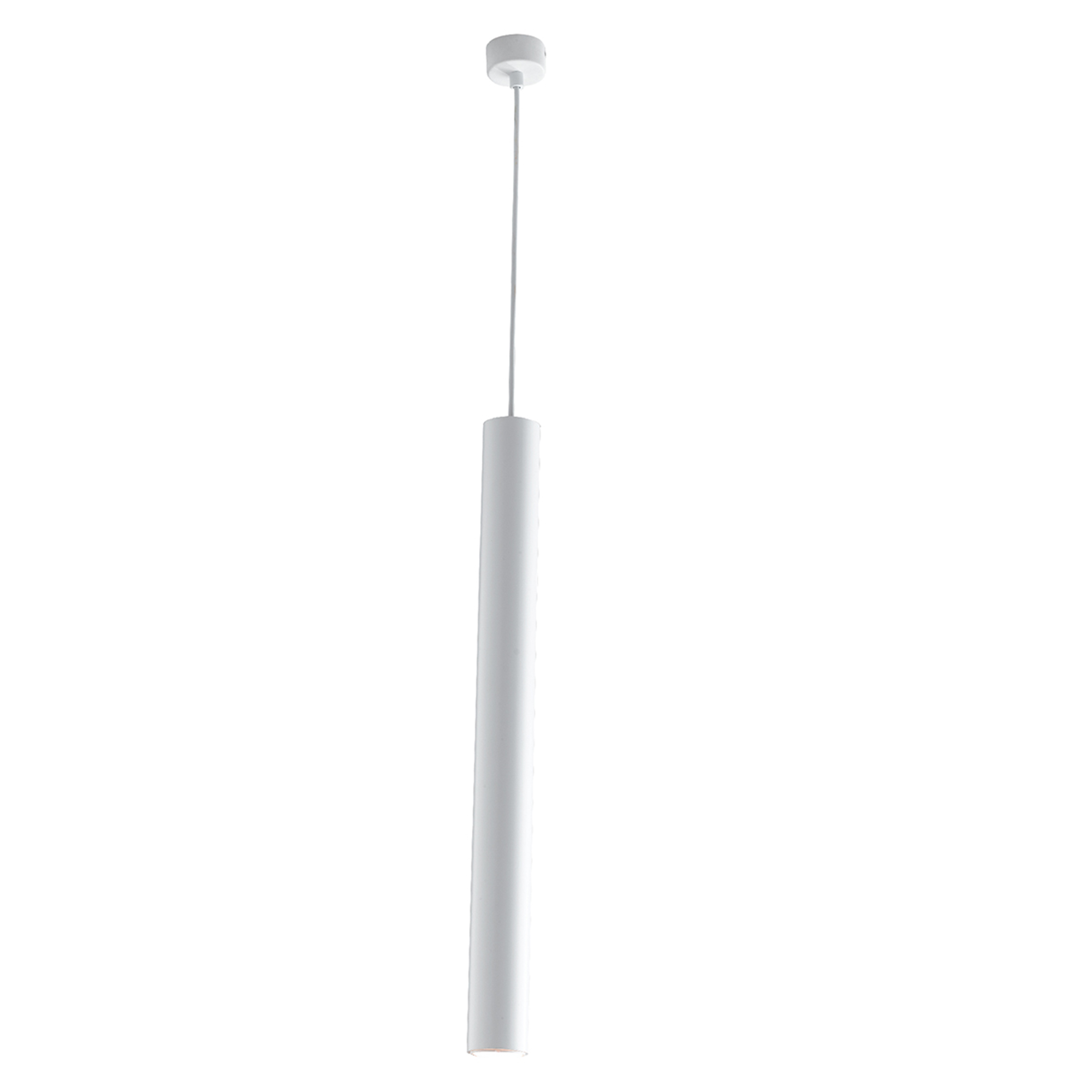 FLUKE cylindrical pendant light 1 light in white metal 60 cm - Luce Ambiente e Design