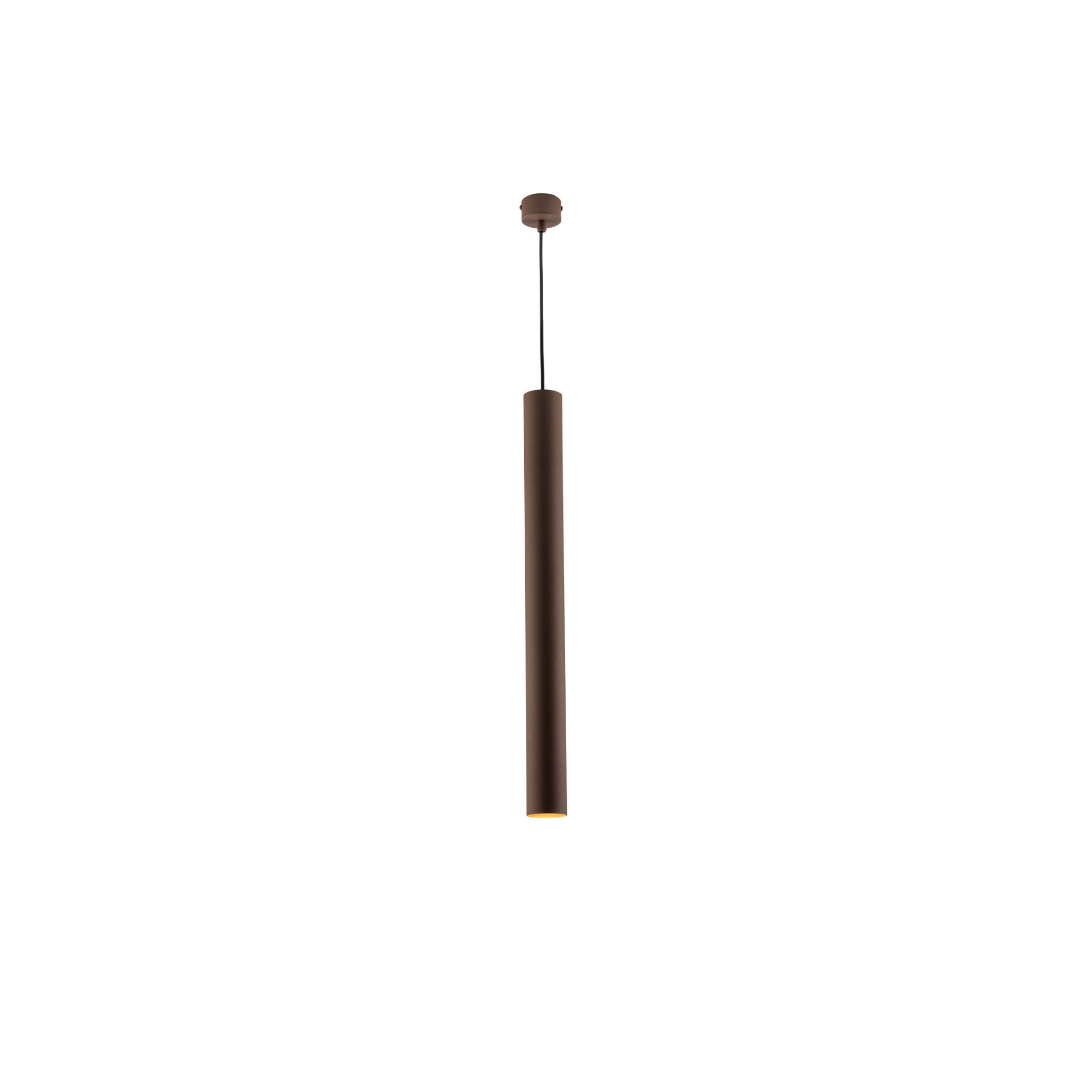 FLUKE cylindrical pendant light 1 light in bronze metal 60 cm - Luce Ambiente e Design