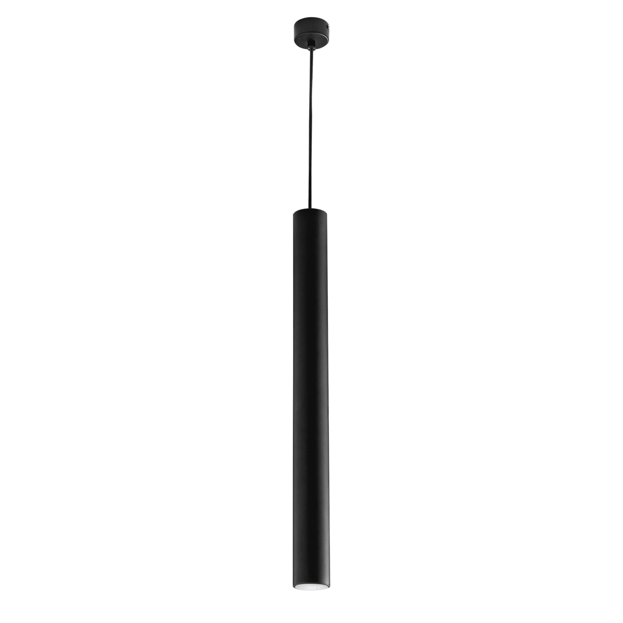 FLUKE cylindrical pendant light 1 light in black metal 60 cm - Luce Ambiente e Design