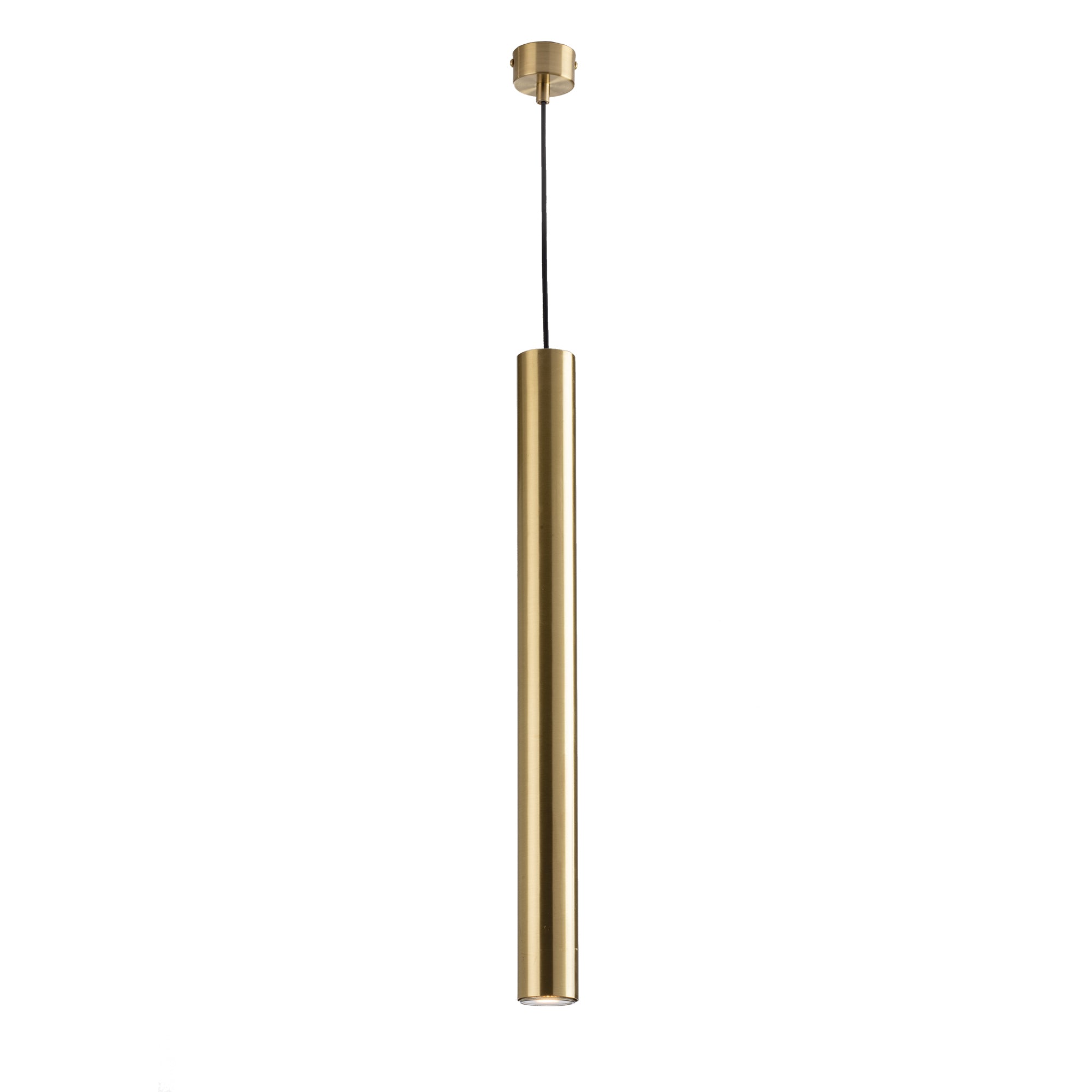FLUKE cylindrical pendant light 1 light in gold metal 60 cm - Luce Ambiente e Design