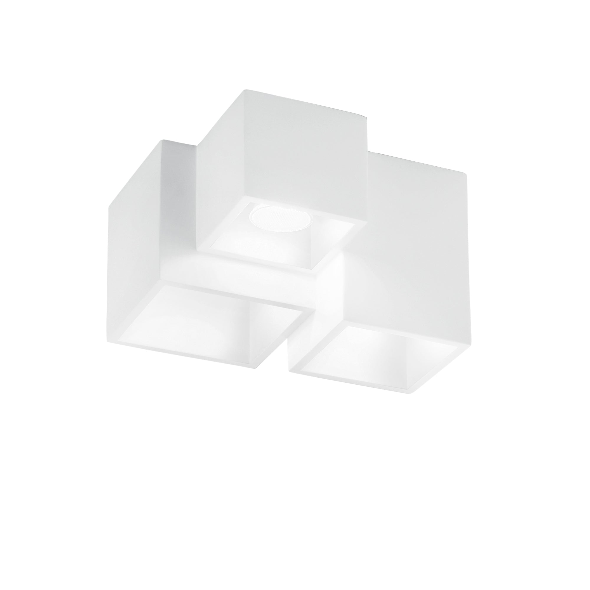 FOSTER ceiling light in paintable white plaster with three light points - Luce Ambiente e Design