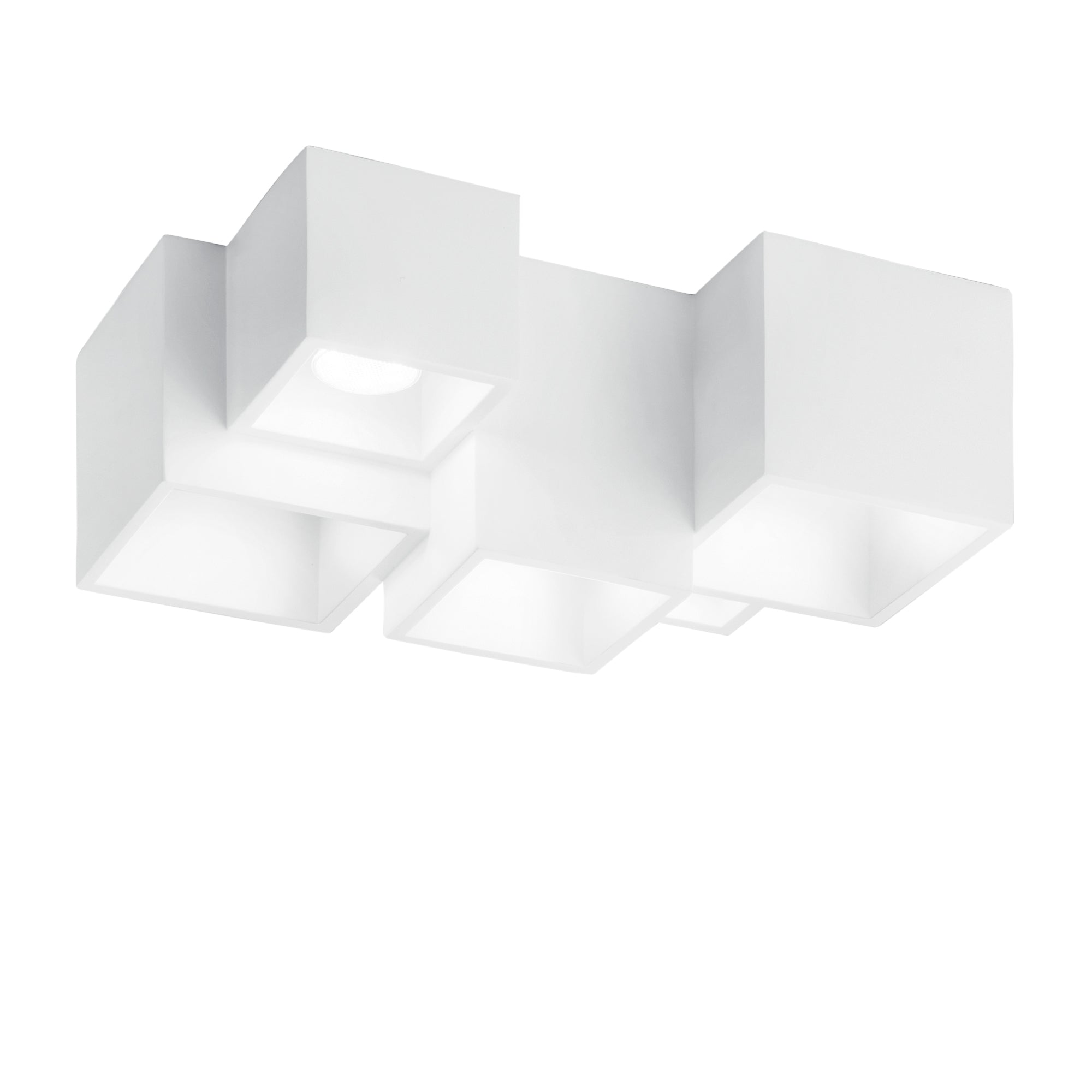 FOSTER ceiling light in paintable white plaster with five light points - Luce Ambiente e Design