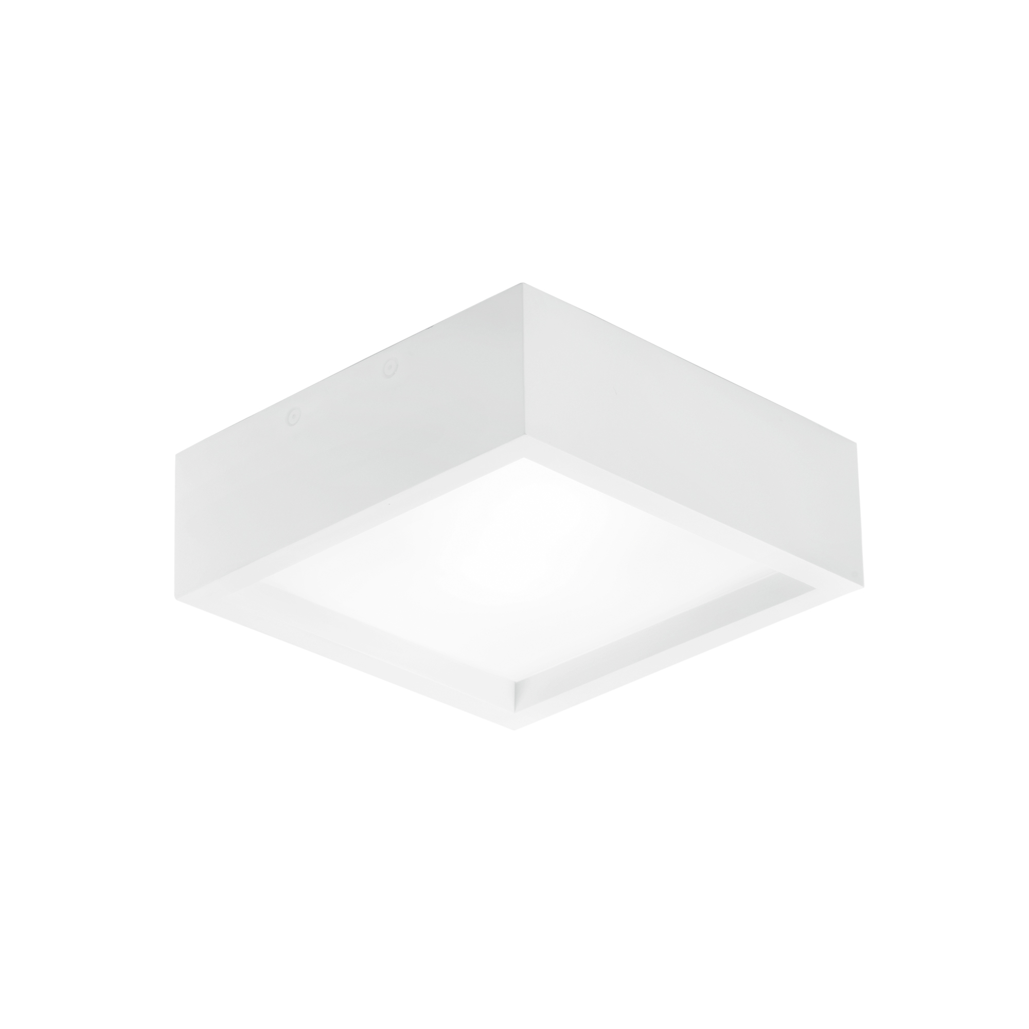 GABRIEL square ceiling light in paintable white plaster with glass diffuser - Luce Ambiente e Design