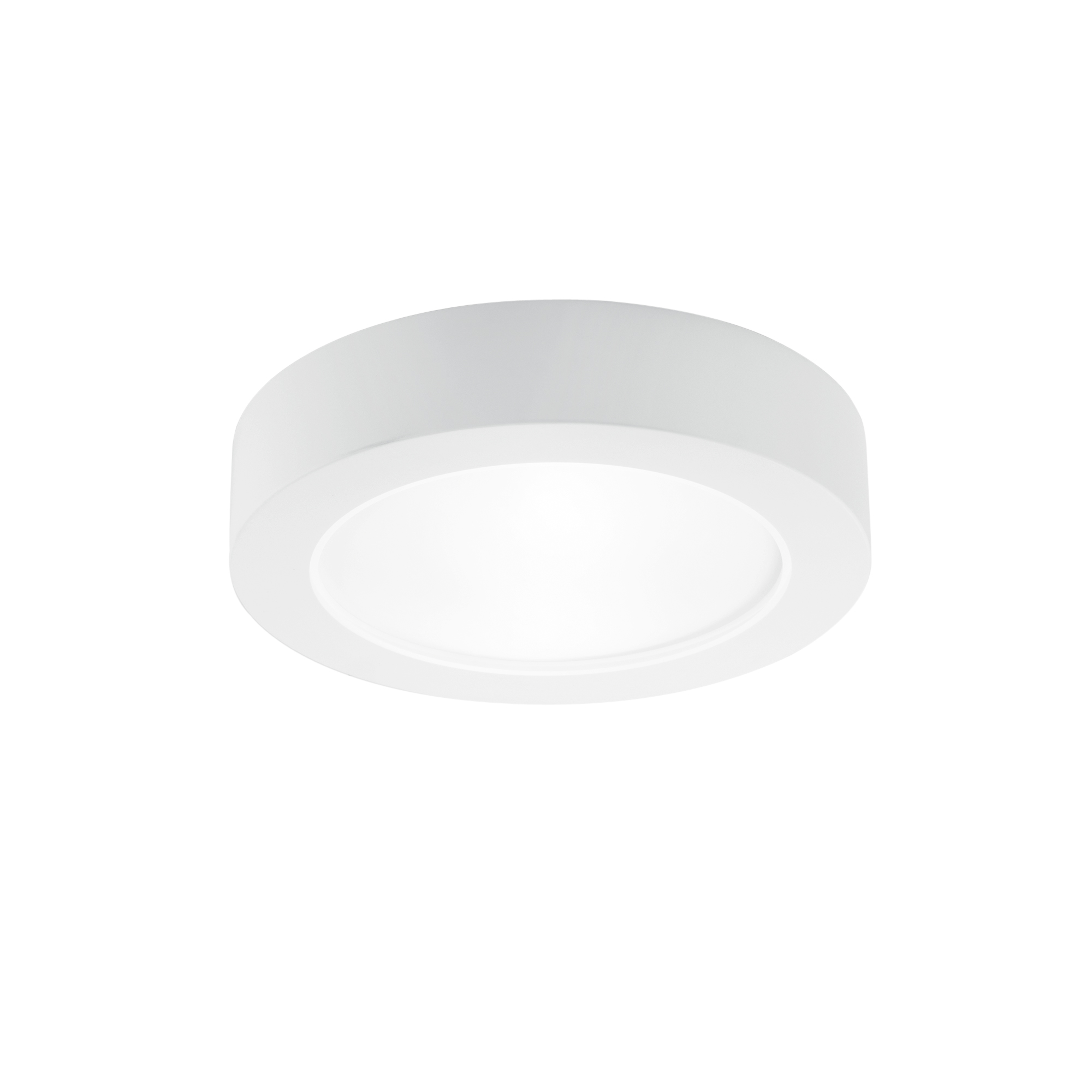 GABRIEL round ceiling light in paintable white plaster with glass diffuser - Luce Ambiente e Design