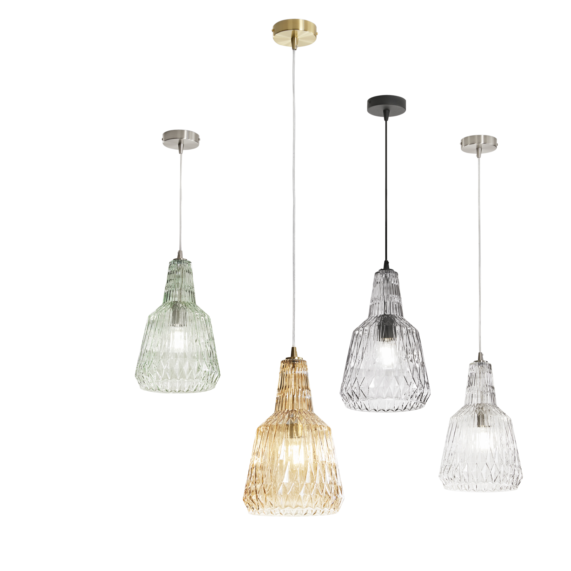 GALWAY pendant light in faceted crystal glass amber - Luce Ambiente e Design