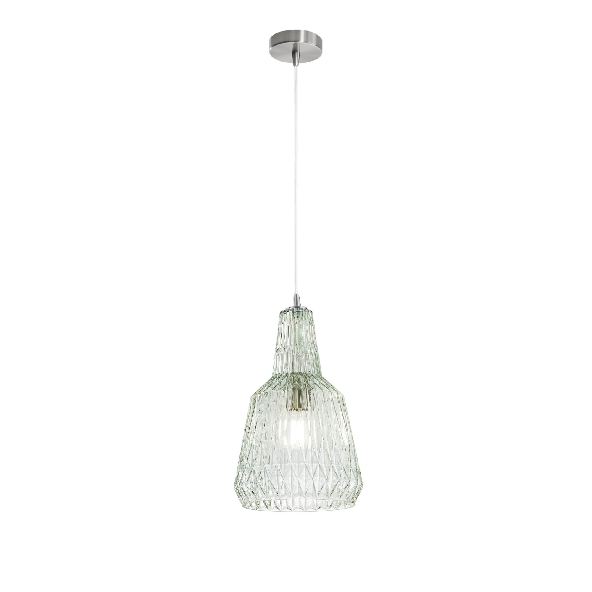 GALWAY pendant light in faceted crystal glass green - Luce Ambiente e Design