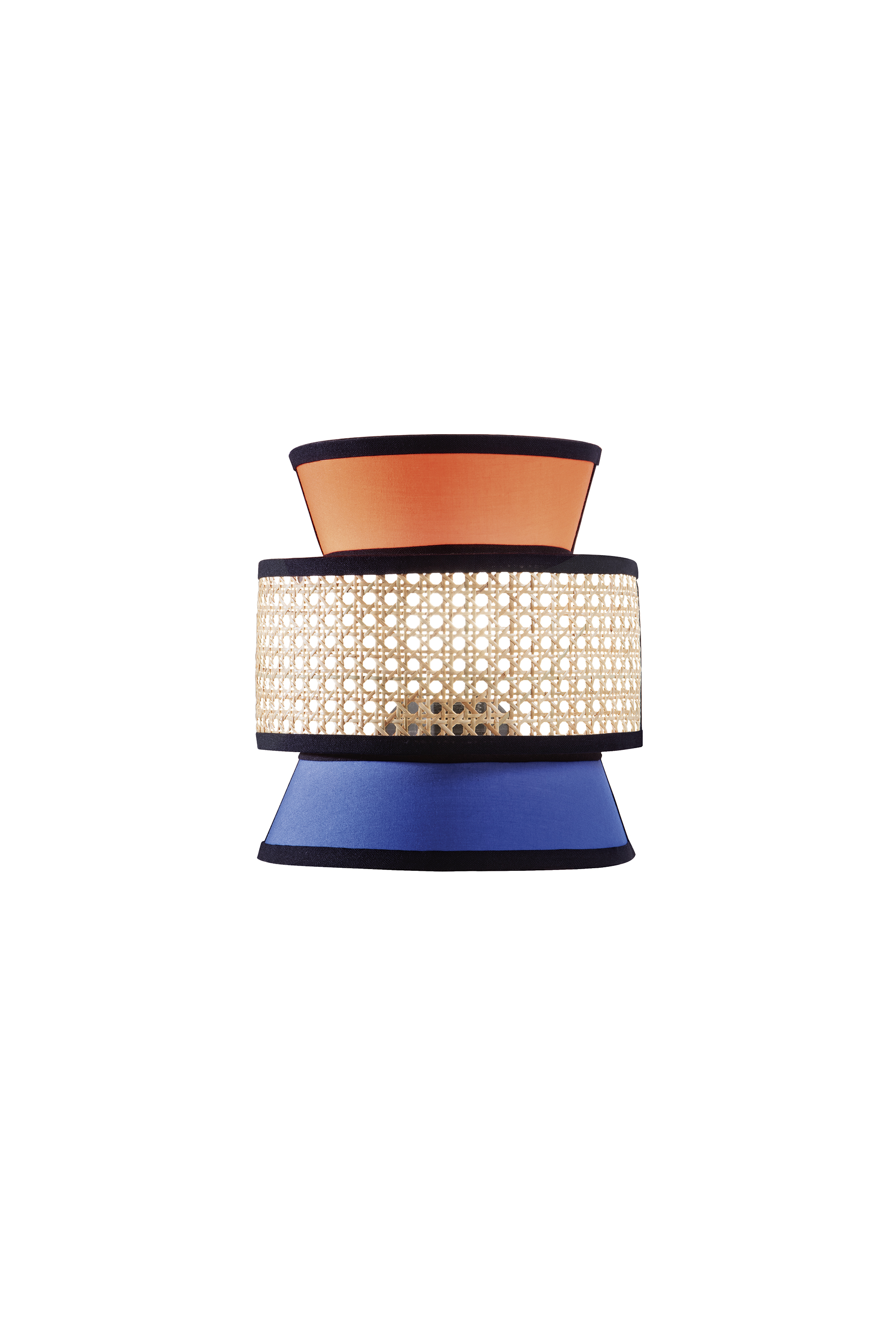 GAZEBO orange and blue wall light handcrafted with natural materials - Luce Ambiente e Design