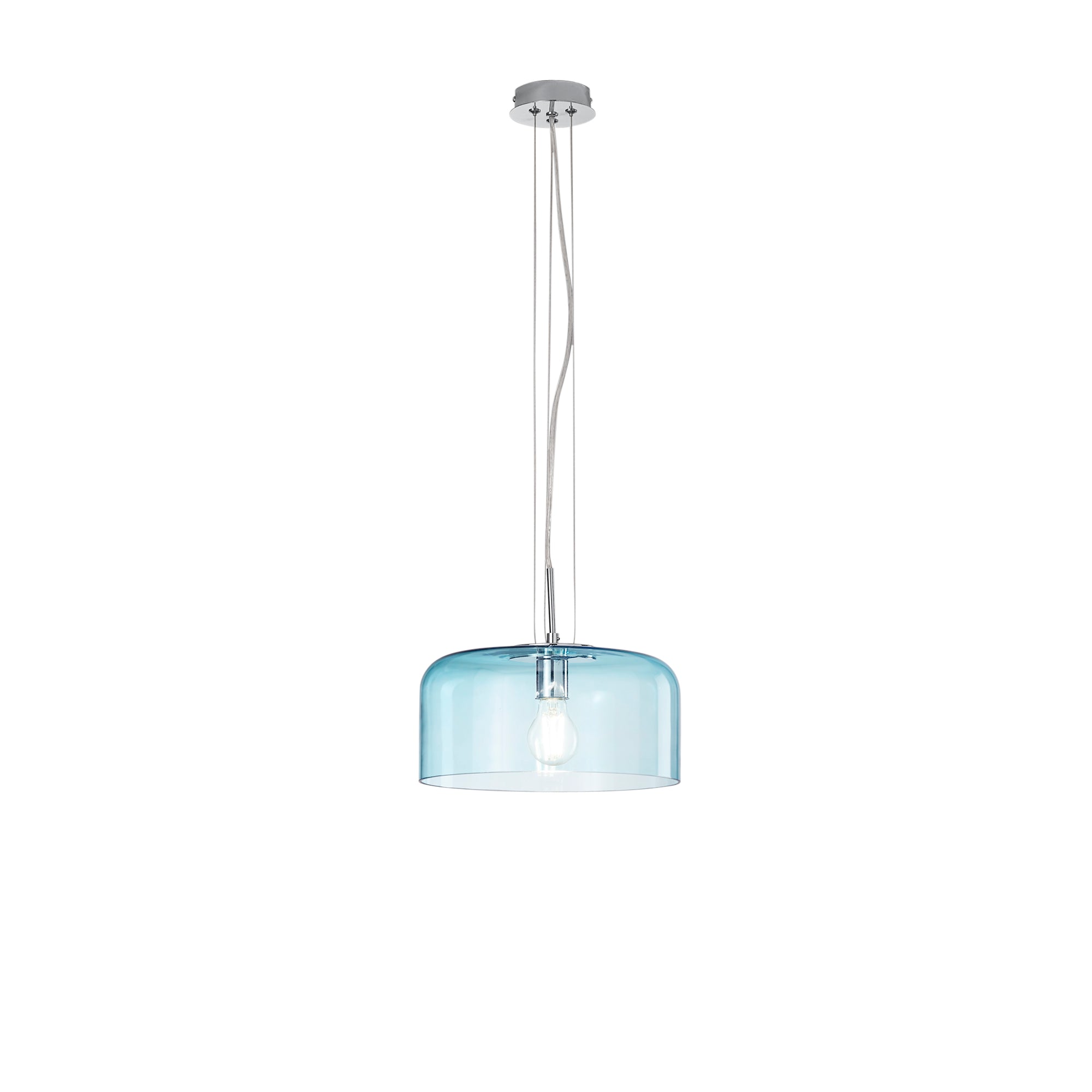 GIBUS pendant light in blue glass Ø 30 cm - Luce Ambiente e Design