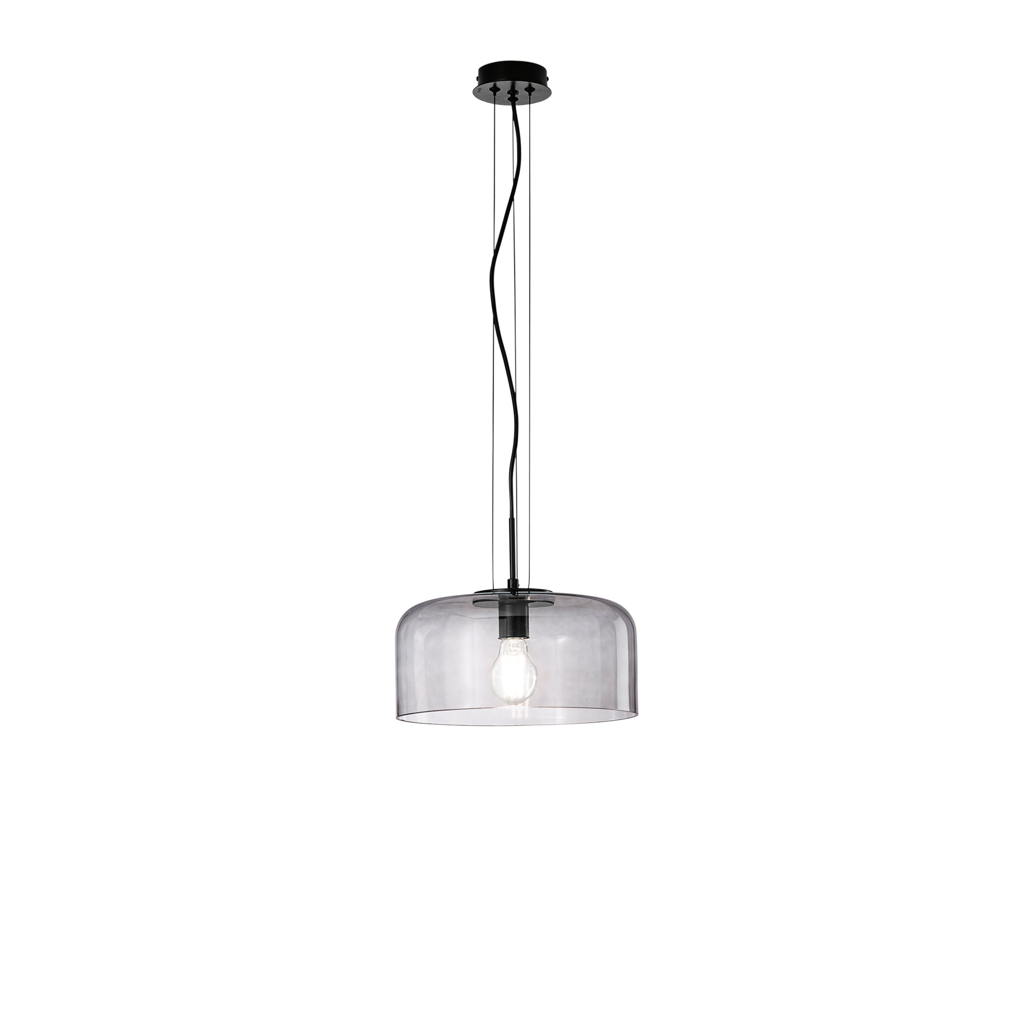 GIBUS pendant light in grey glass Ø 30 cm - Luce Ambiente e Design